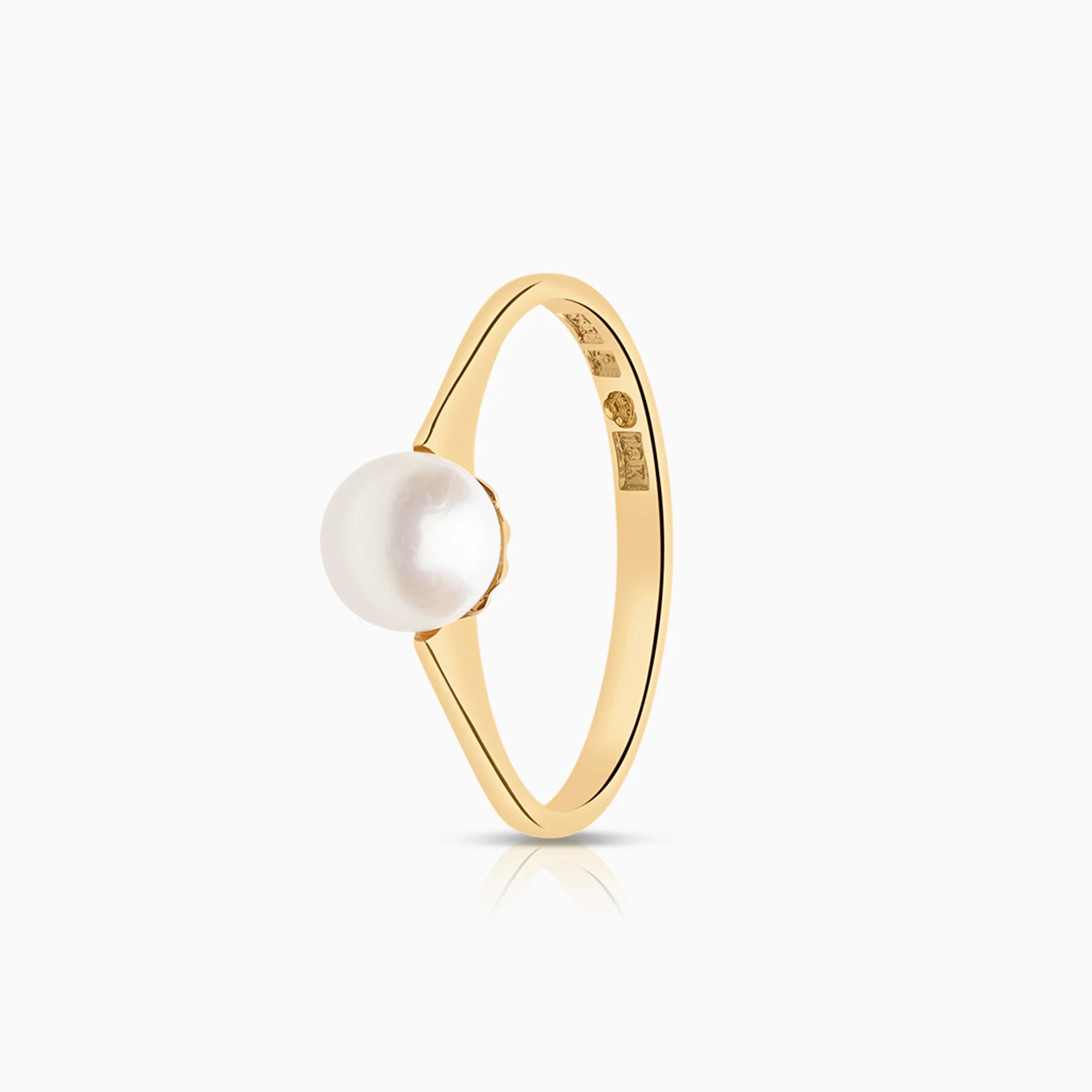 Pearl ring cultured saltwater pearl 1.20g 18K gold