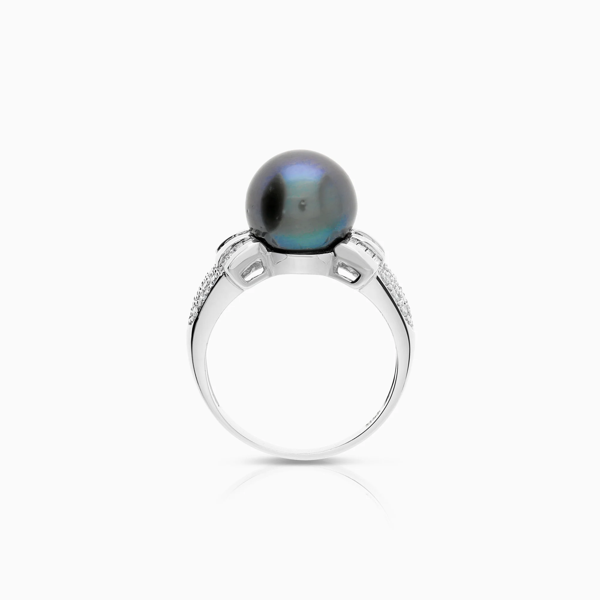 Pearl ring Tahiti pearl 4.85g 14K white gold - Image 2