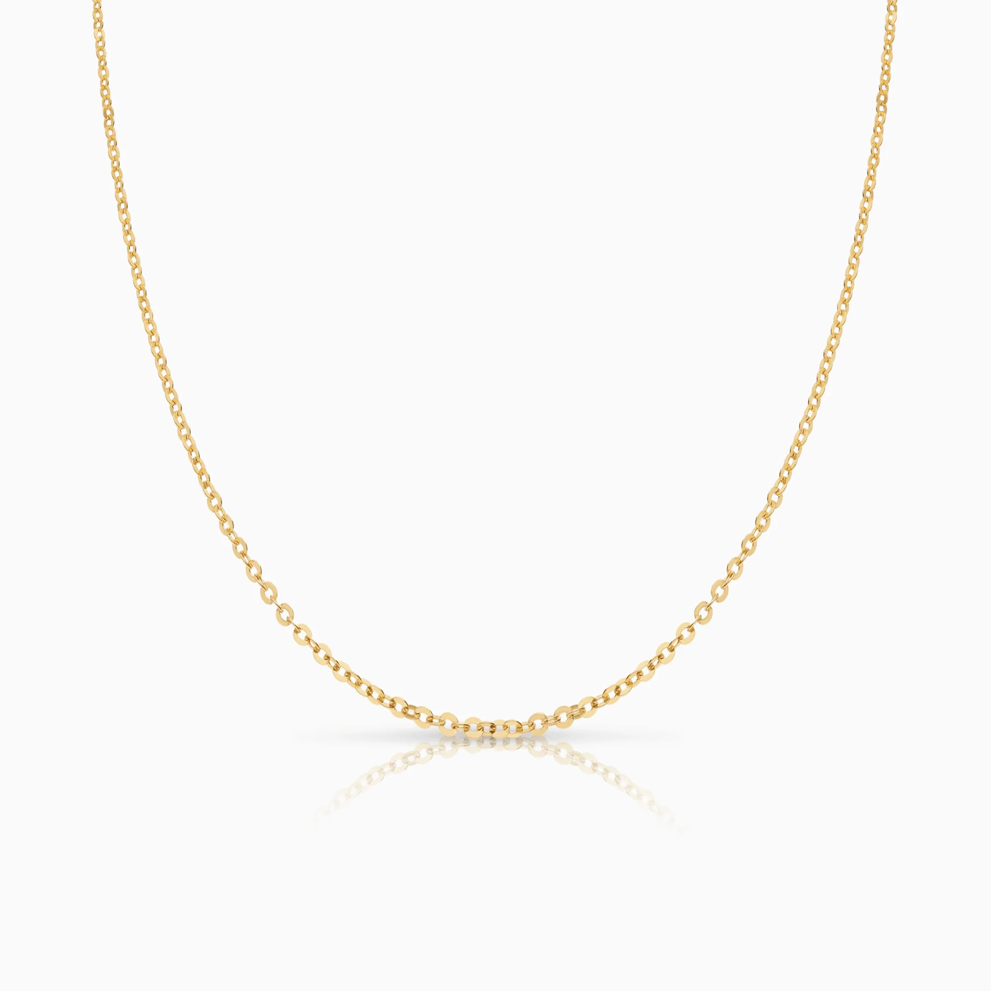 Flat cable chain 50cm 18K gold