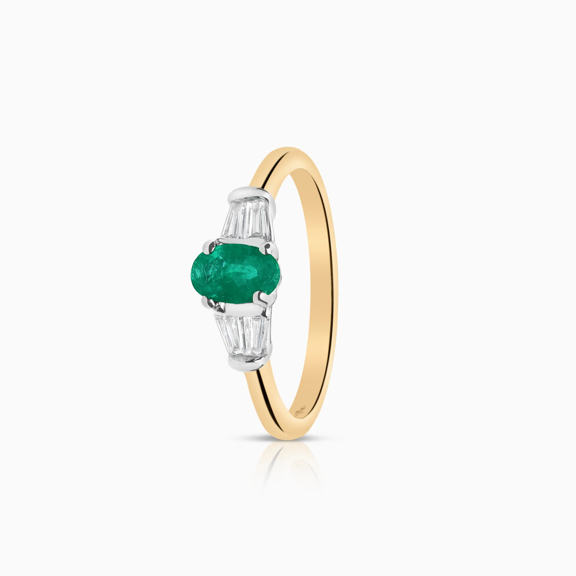 Gemstone ring with emerald, 0.12 ct 18K gold