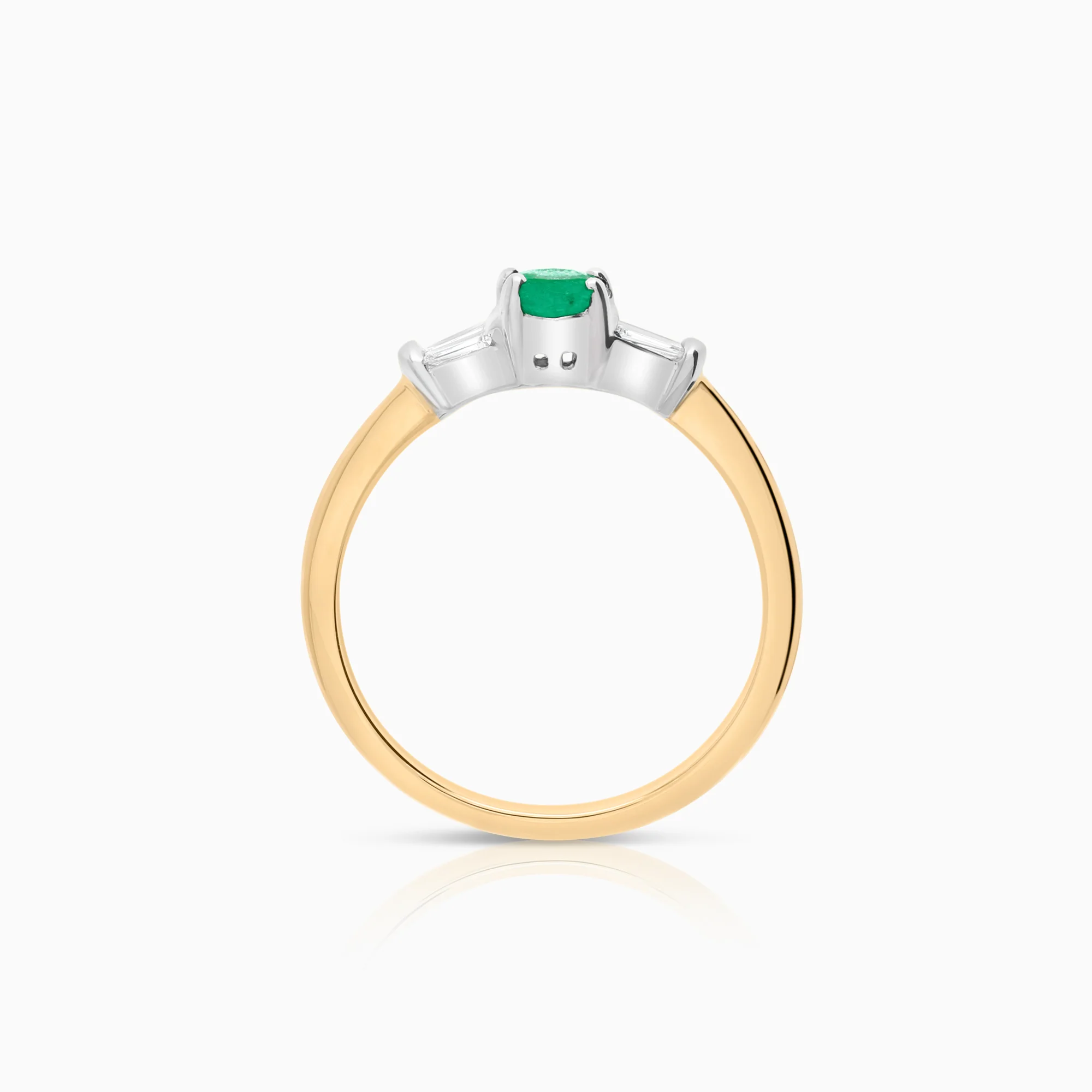 Gemstone ring with emerald, 0.12 ct 18K gold - Image 2