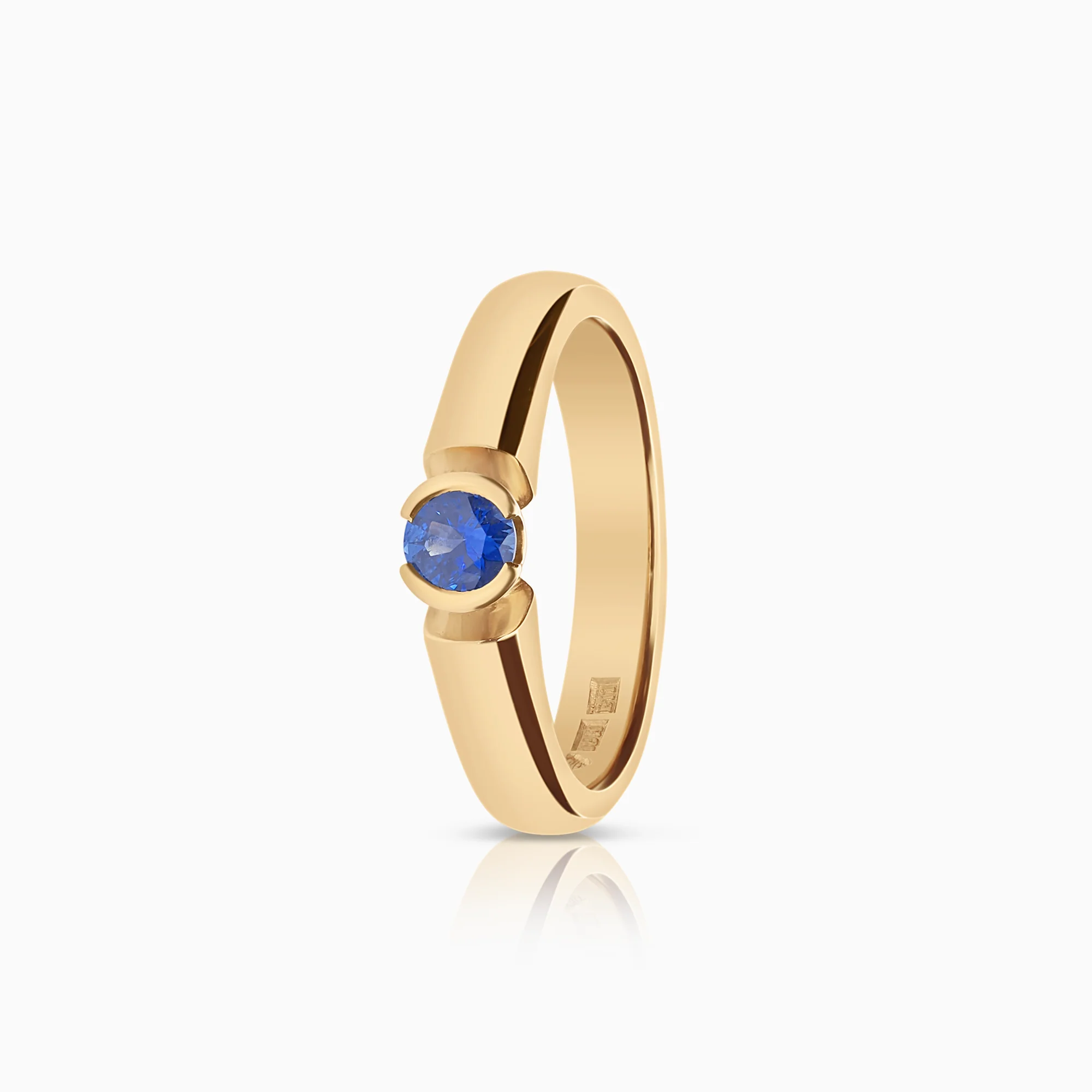 Gold ring with sapphire 4.98g 18K gold