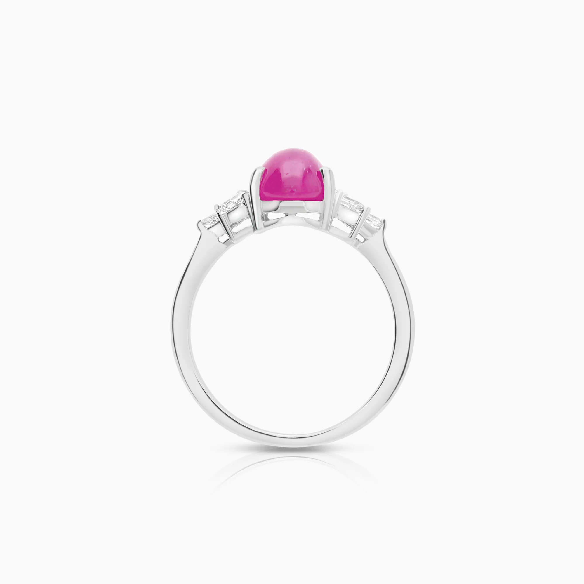 Ring with ruby and diamonds 0.29ct 14K white gold - Image 2