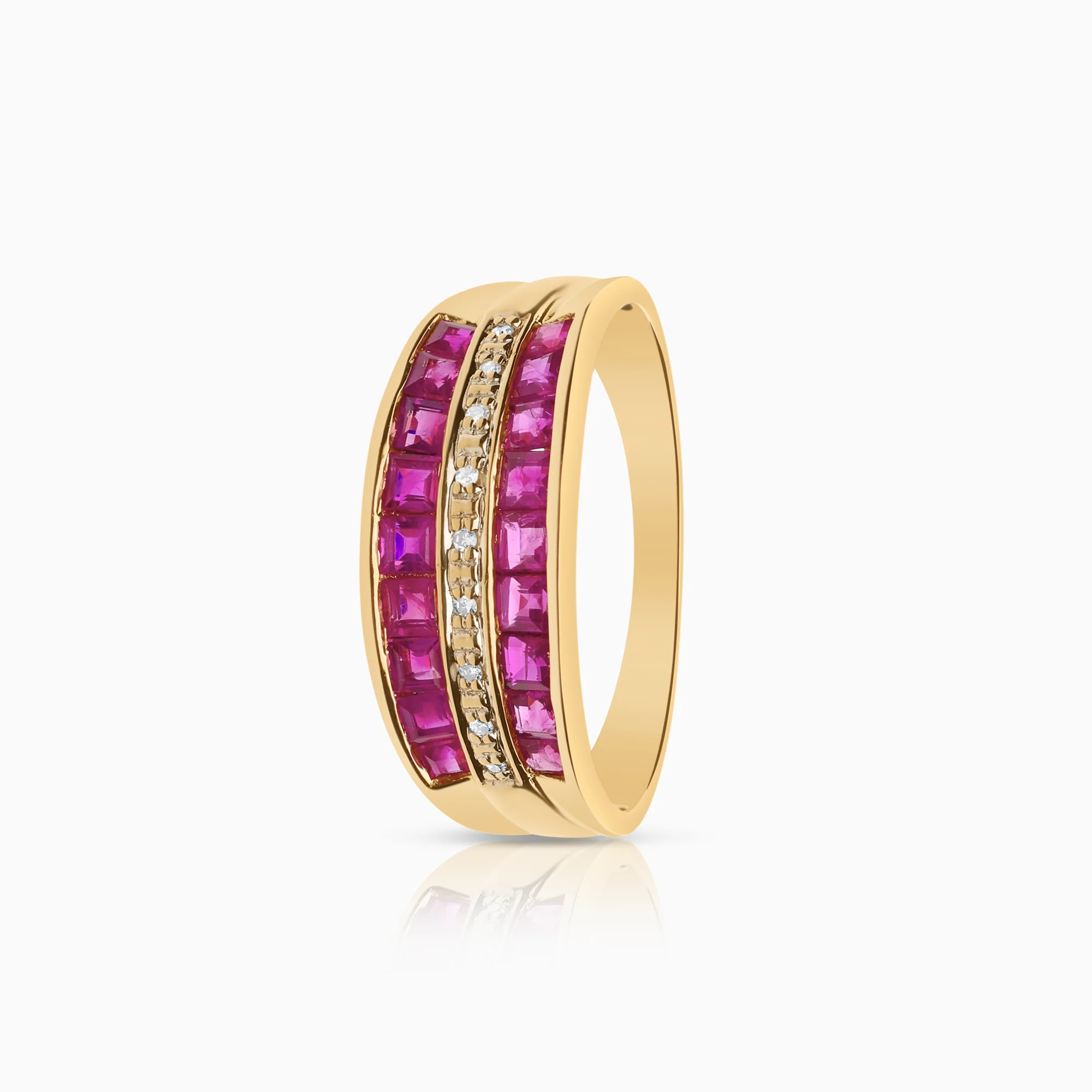 Ring with rubies 4.72g 18K gold
