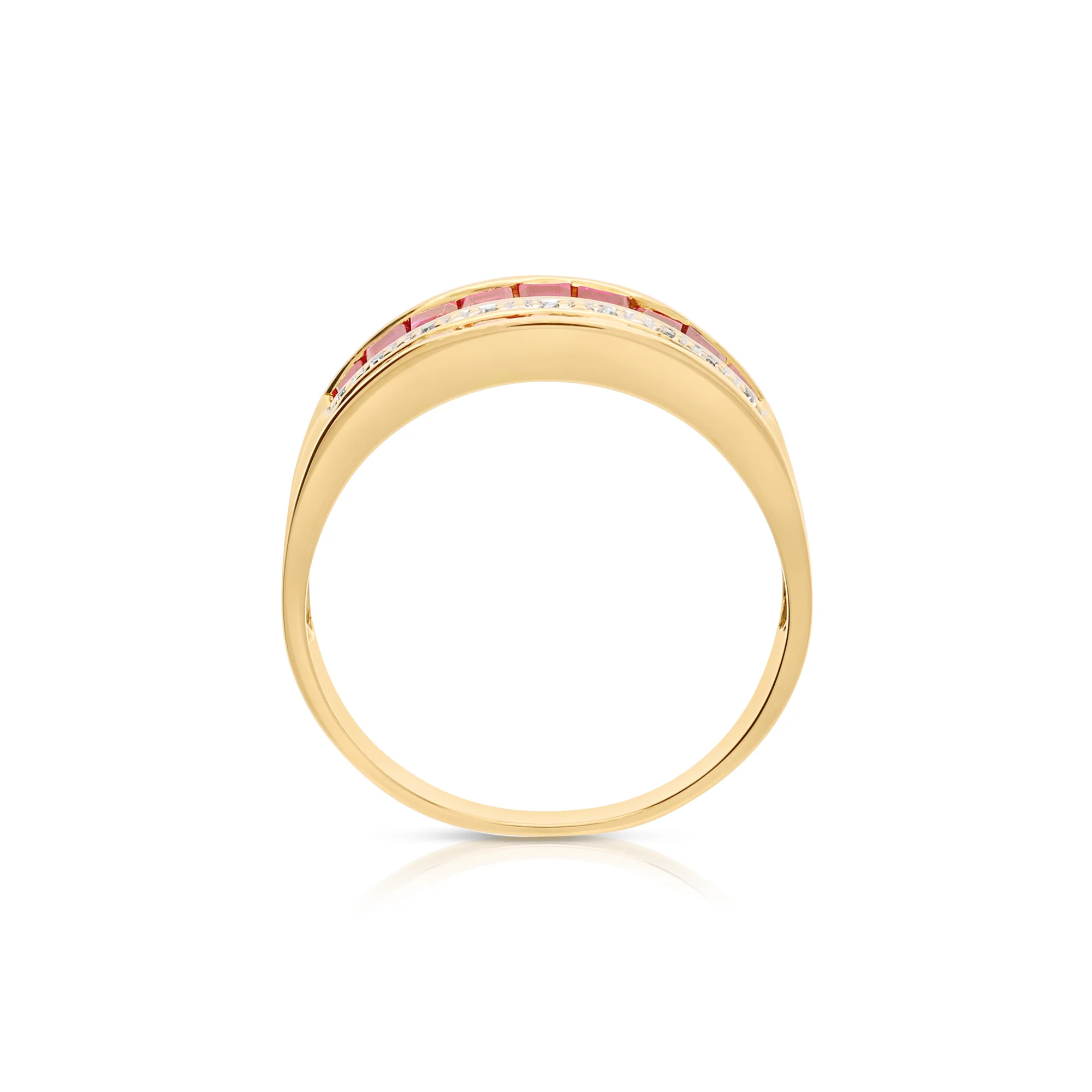 Ring with rubies 4.72g 18K gold - Image 2