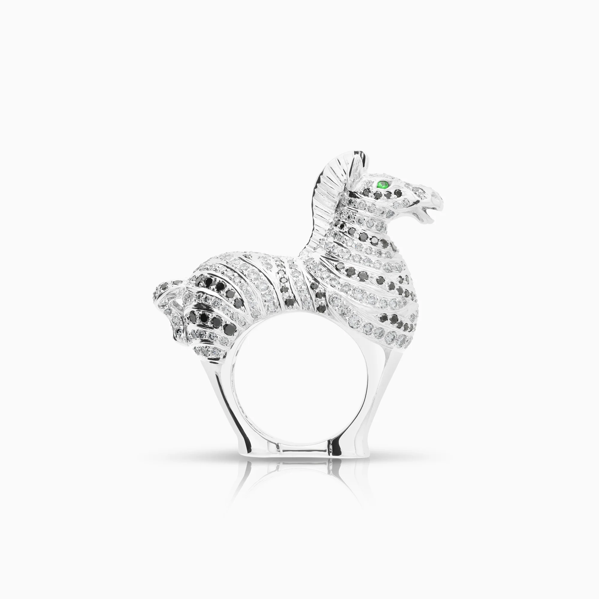 Zebra ring with diamonds 3.15ct 18K white gold - Image 3