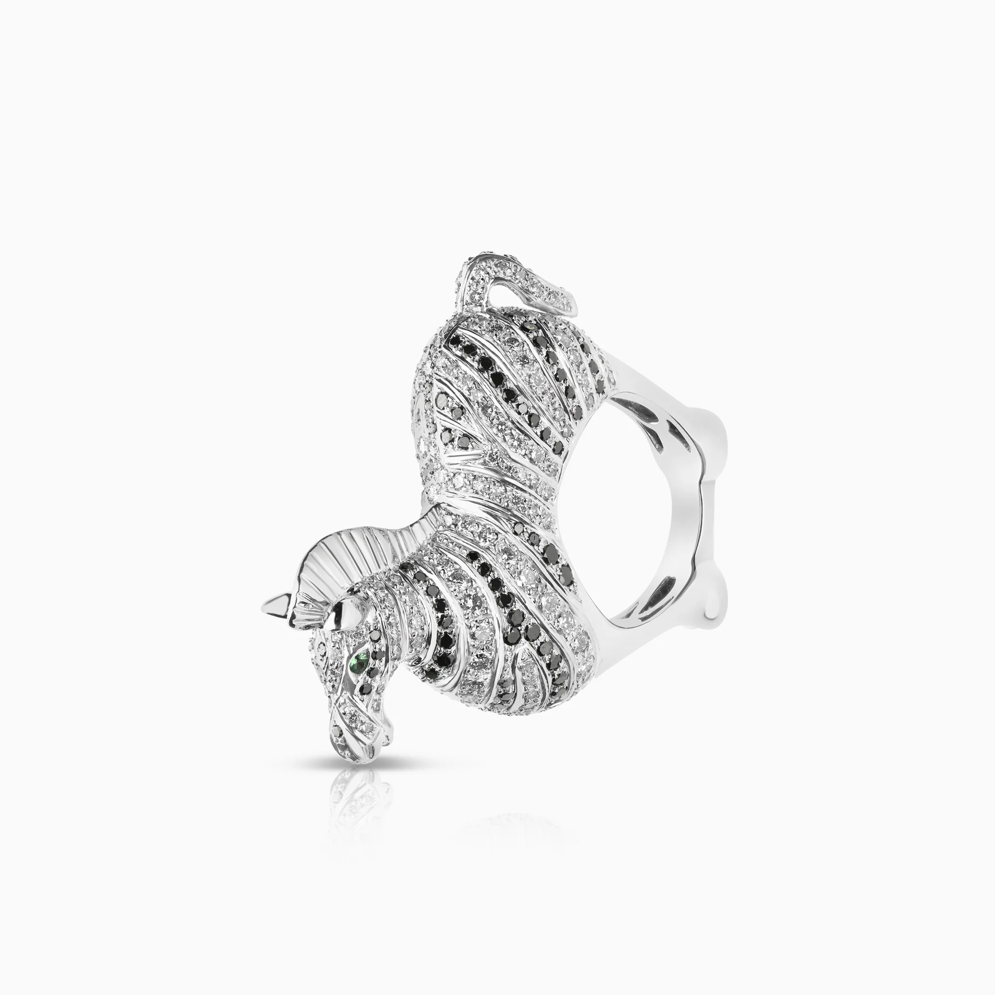 Zebra ring with diamonds 3.15ct 18K white gold - Image 4