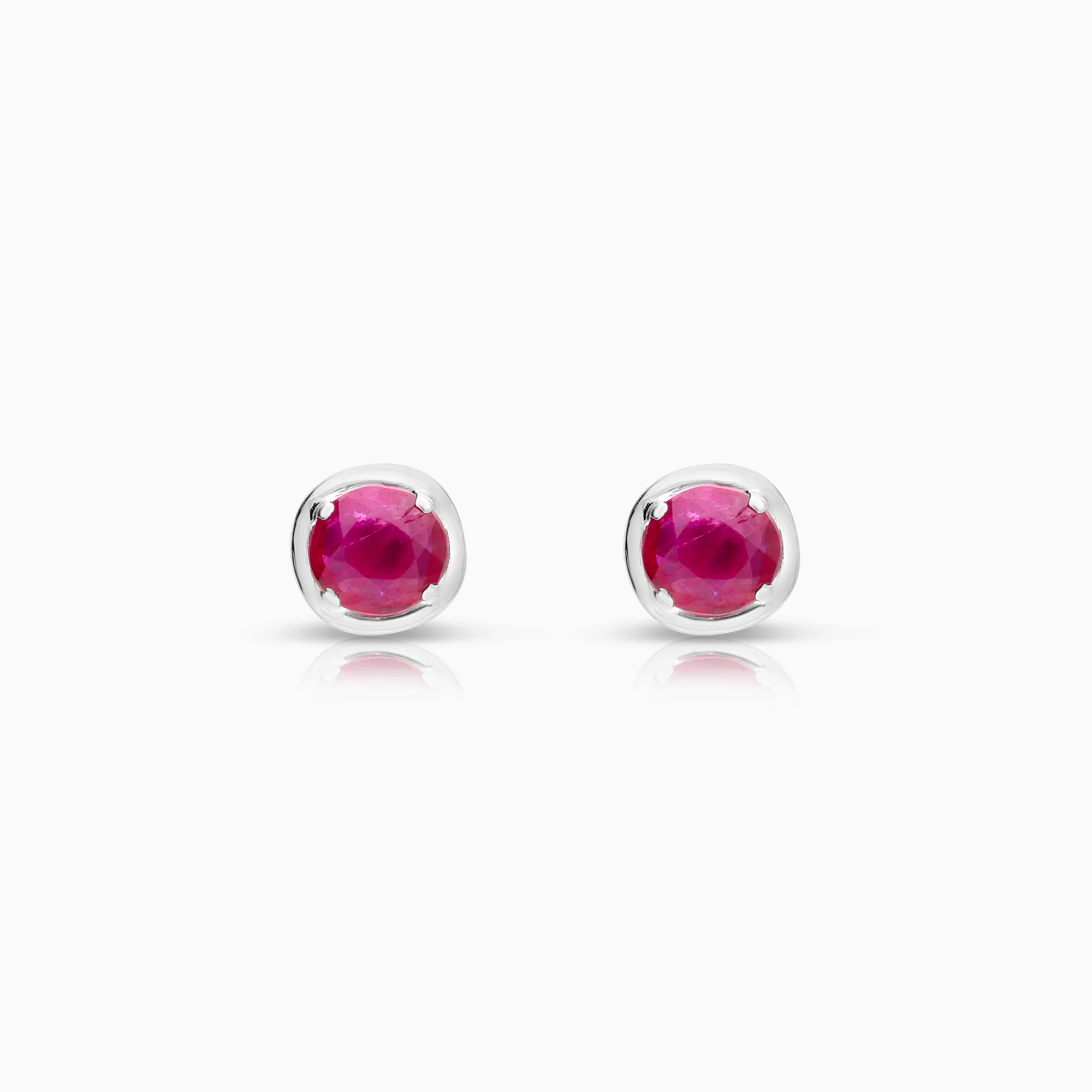 Ruby earrings 1.06g 18K white gold