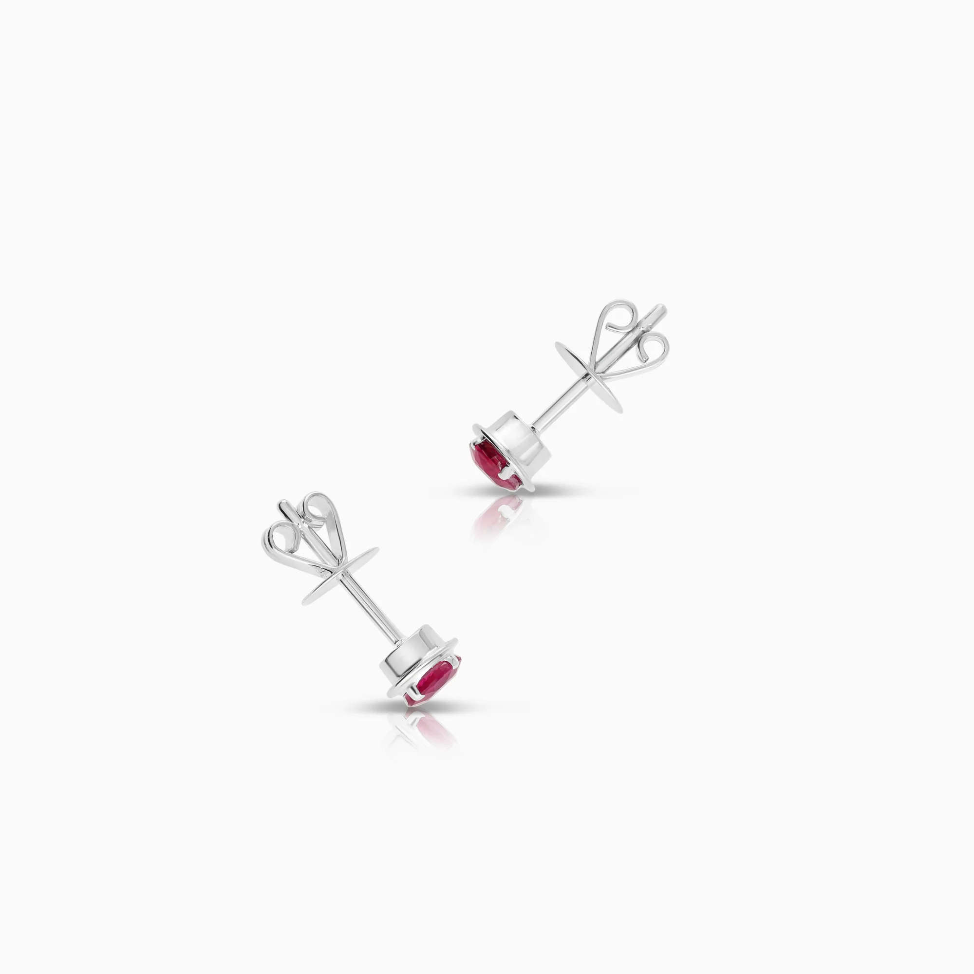Ruby earrings 1.06g 18K white gold - Image 2
