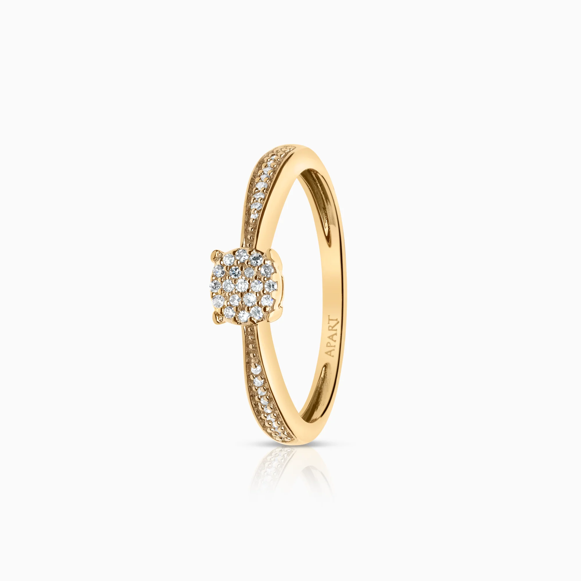 Side-stone ring 0.09ct 14K gold