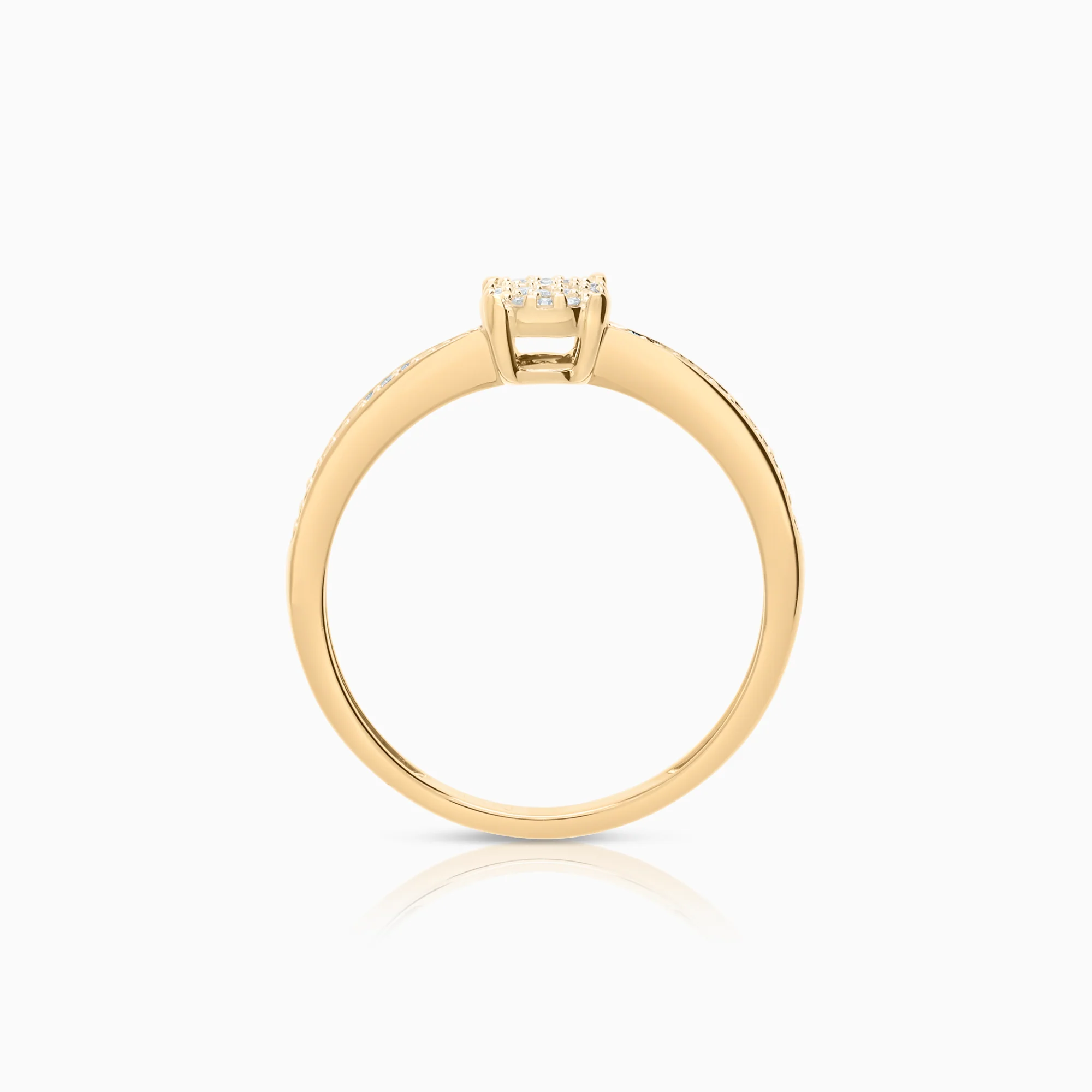 Side-stone ring 0.09ct 14K gold - Image 2