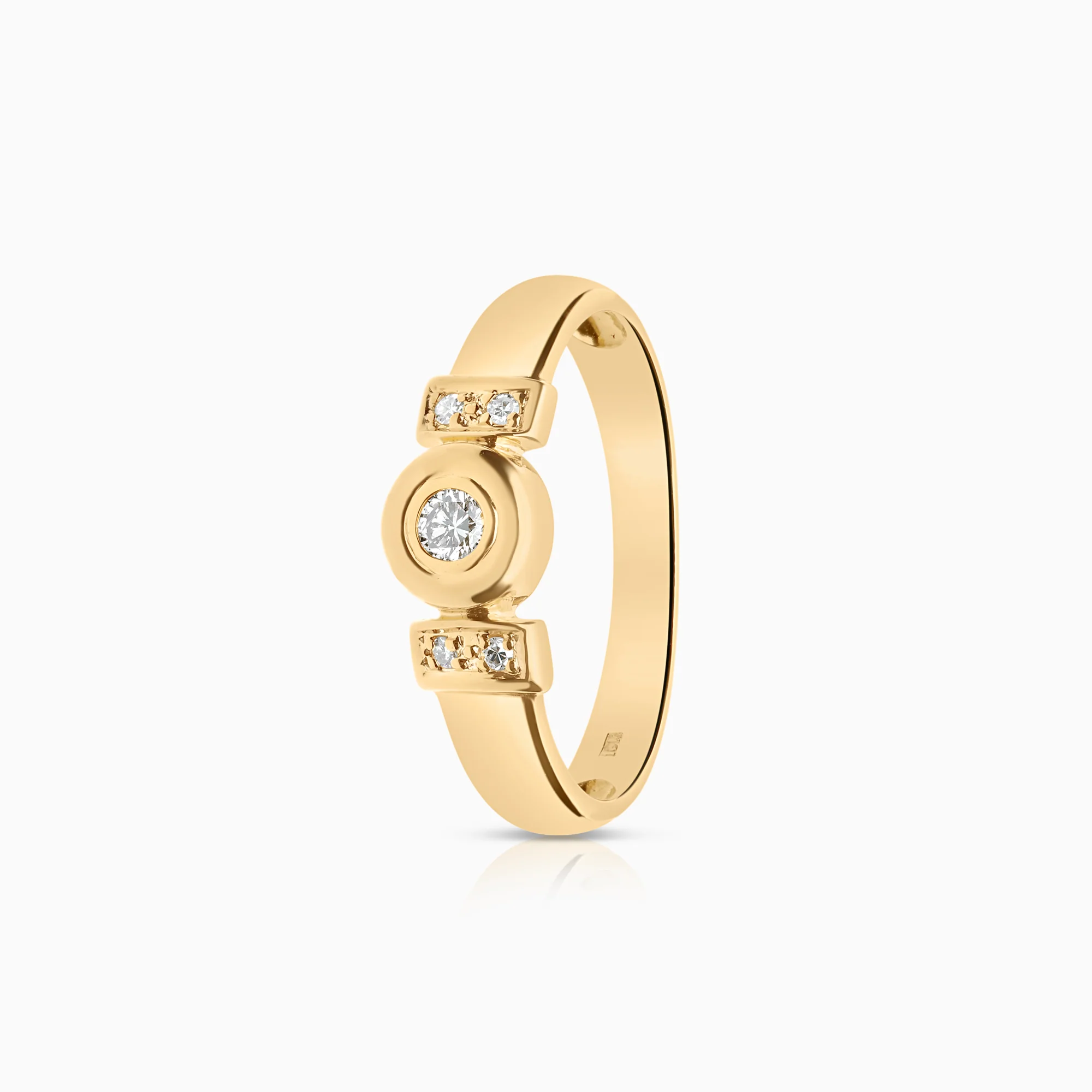 Side-stone ring 0.09ct 18K gold