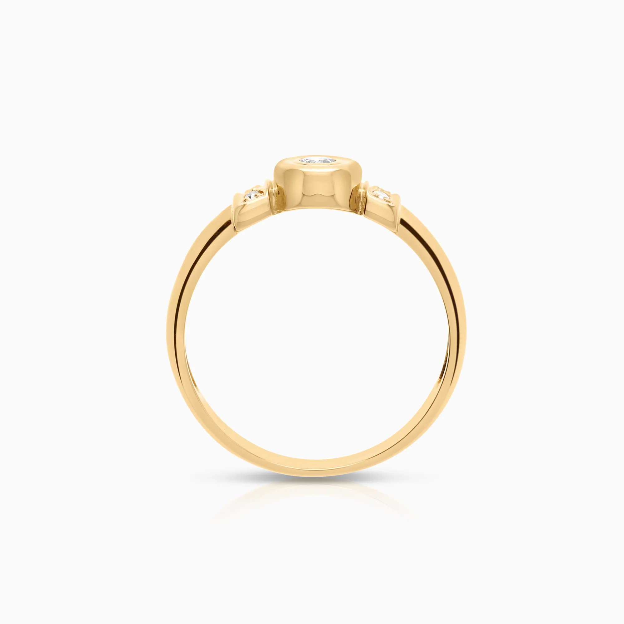 Side-stone ring 0.09ct 18K gold - Image 2