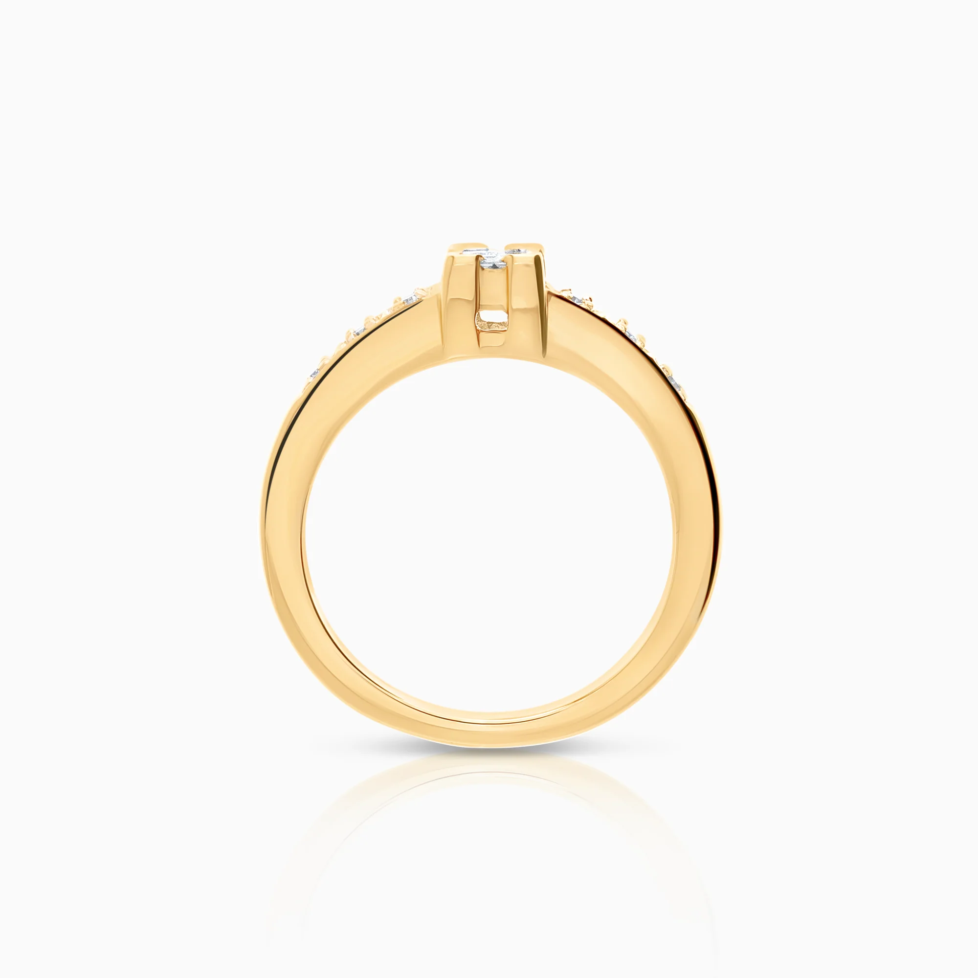 Side-stone ring 0.14ct 18K gold - Image 2