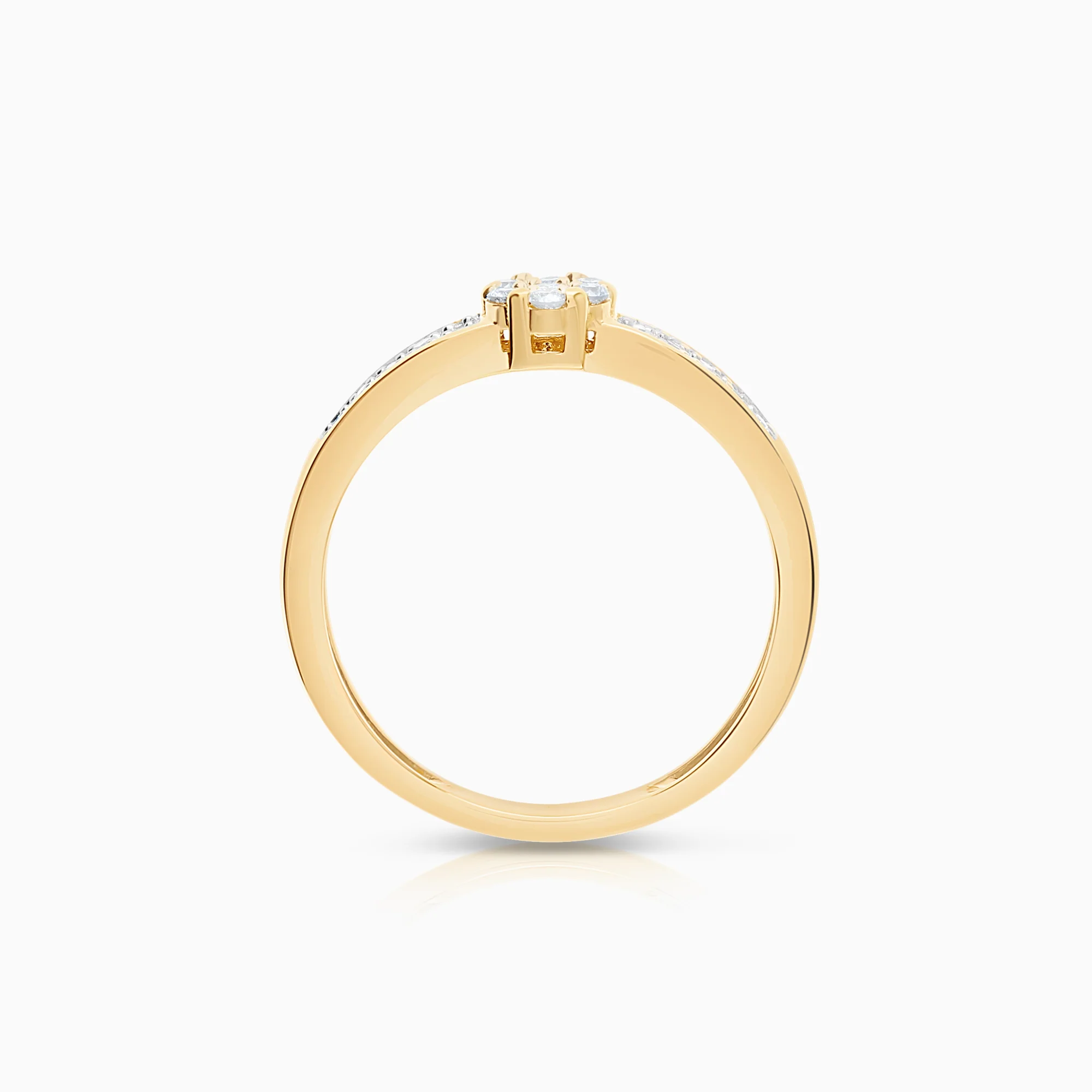 Side stone ring 0.14ct 18K gold - Image 2