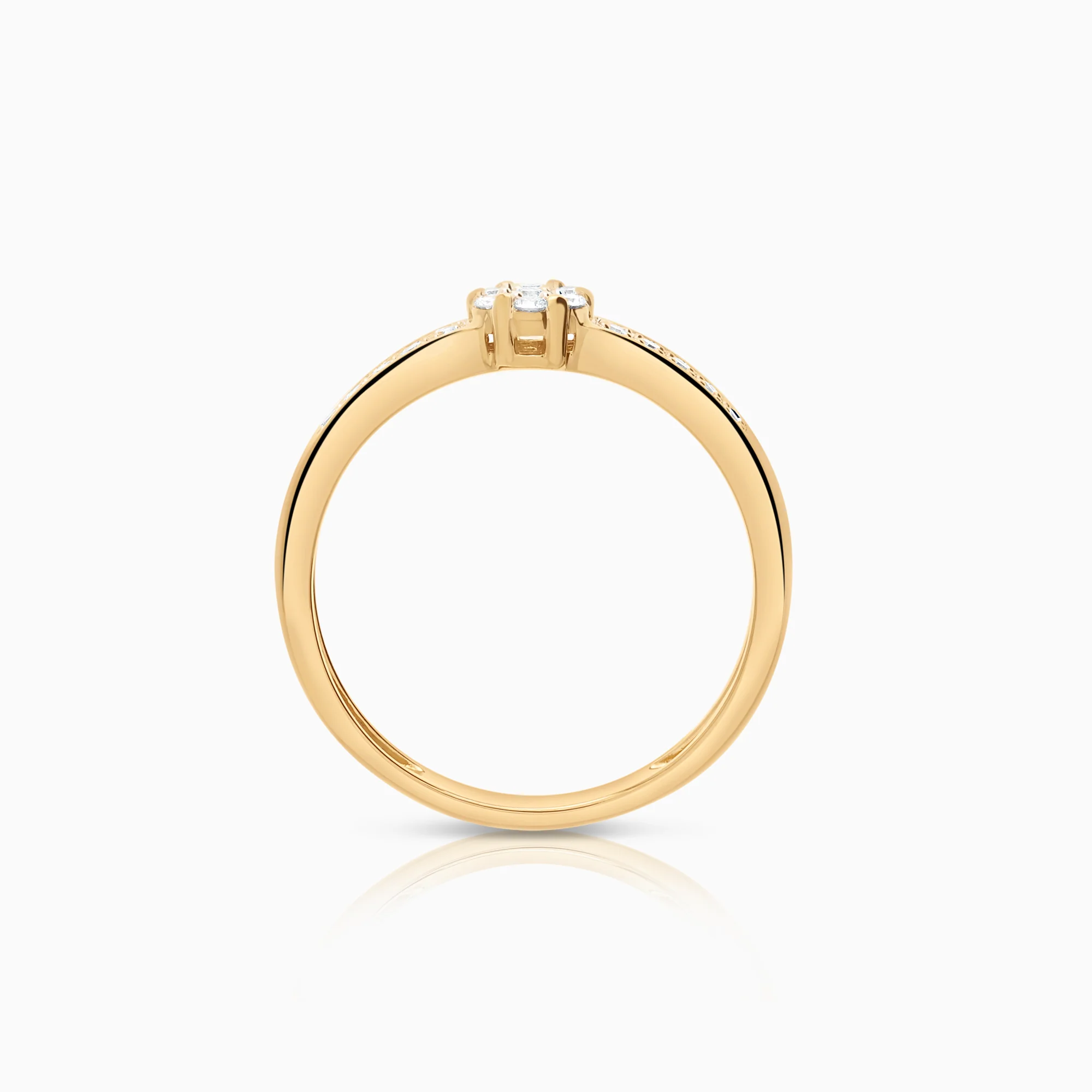 Side-stone ring 0.14ct 18K gold - Image 2