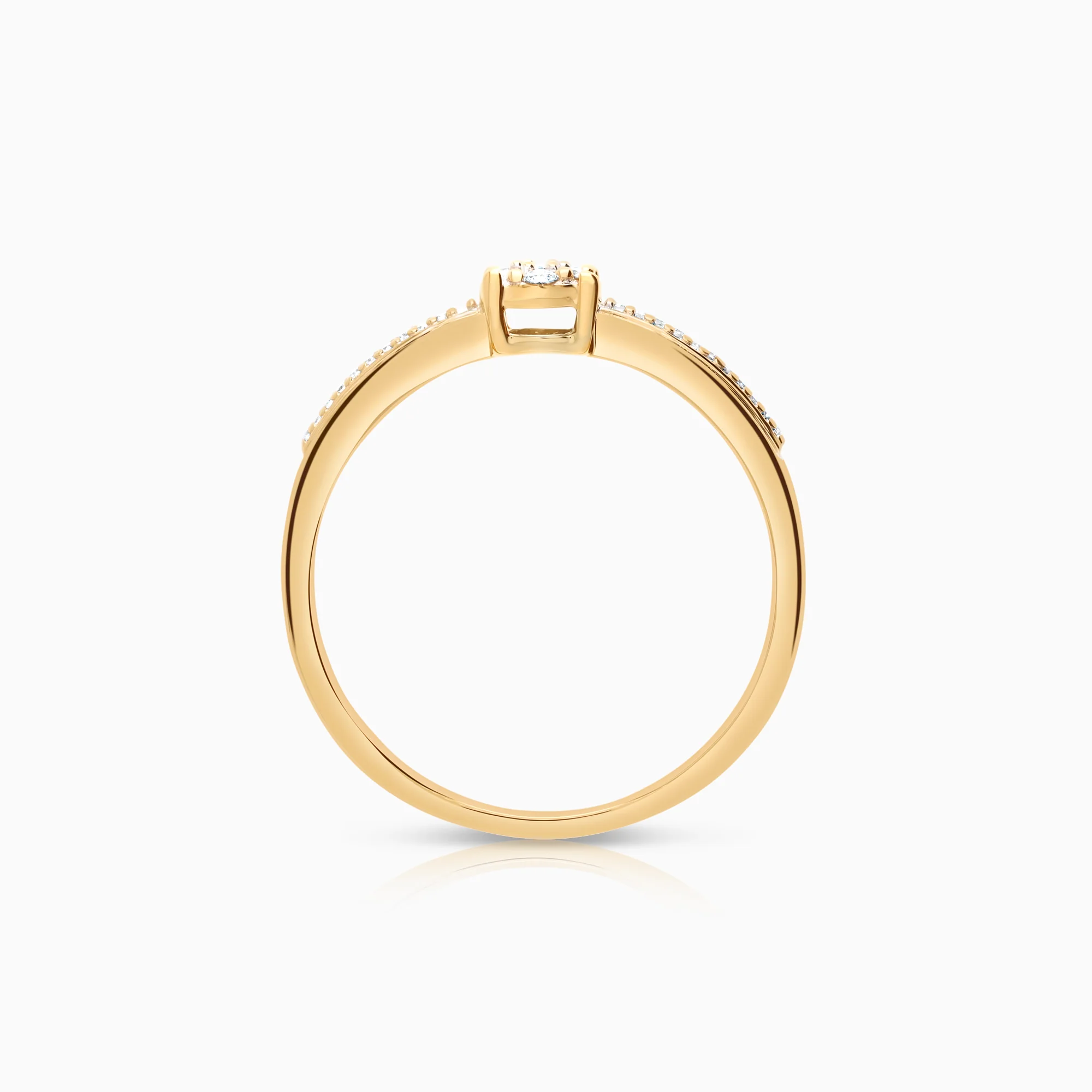 Side stone ring 0.15ct 18K gold - Image 2