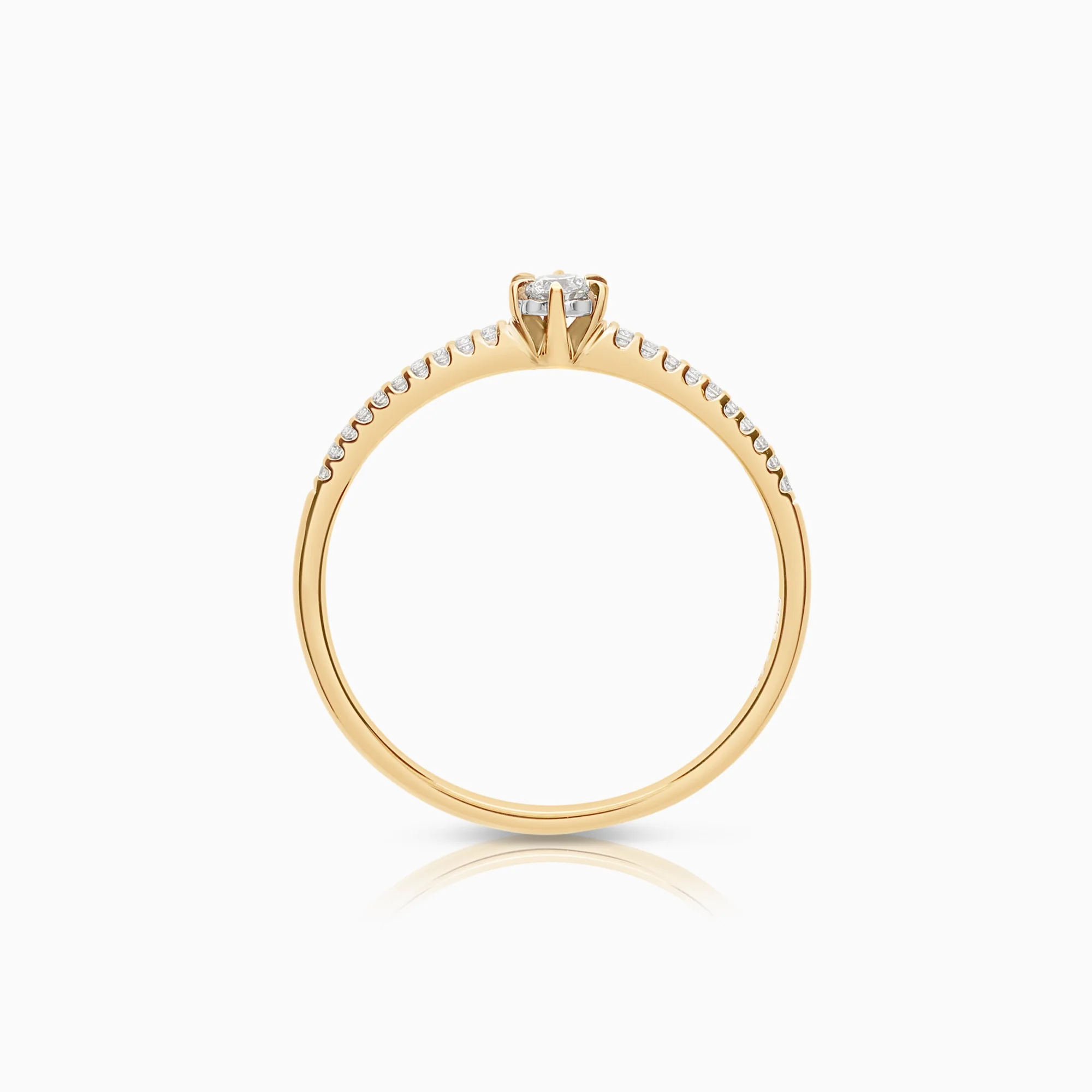 Side-stone ring 0.18ct 18K gold - Image 2