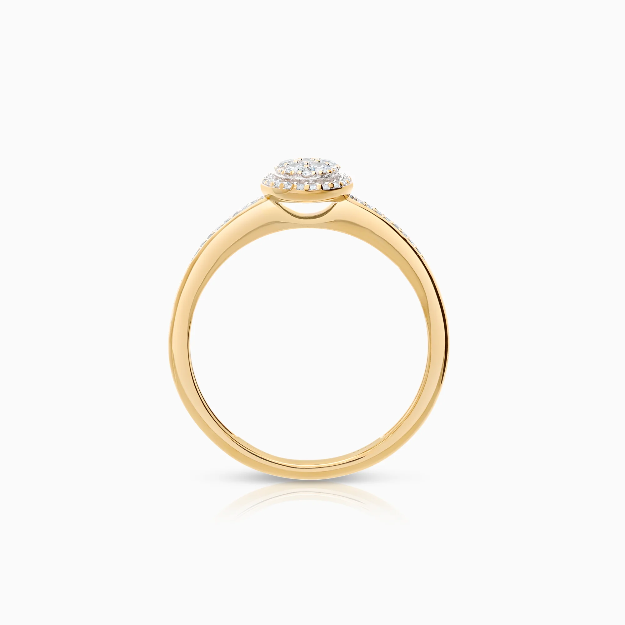 Side stone ring 0.18ct 18K gold - Image 2