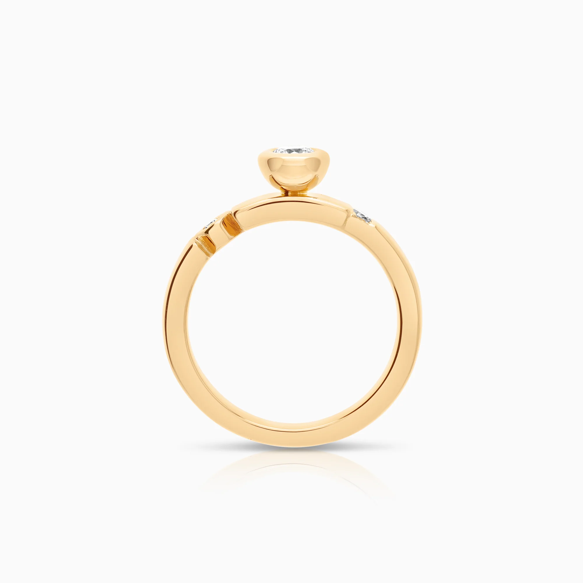Side-stone ring 0.20ct 18K gold - Image 2