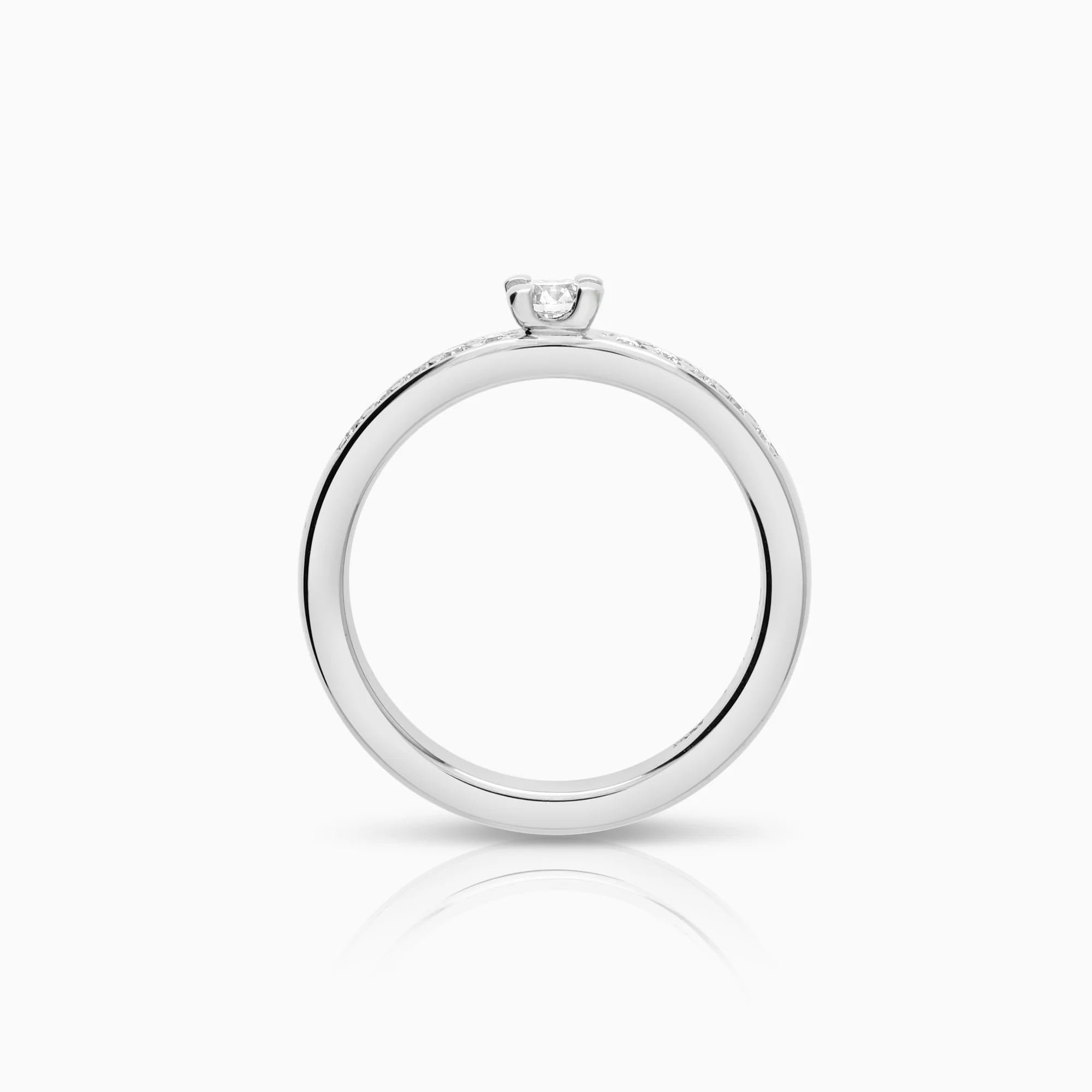 Side-stone ring 0.20ct 18K white gold - Image 2