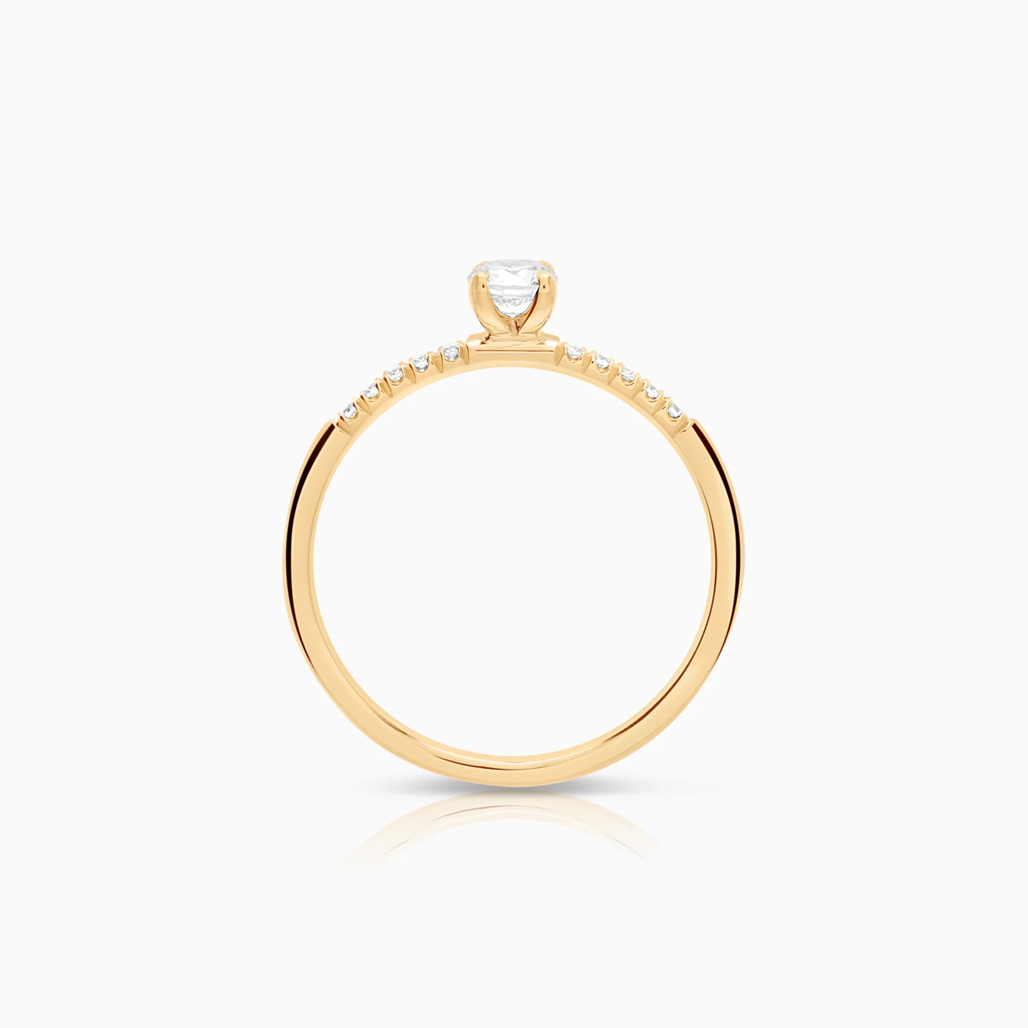 Side stone ring 0.22ct 18K gold - Image 2