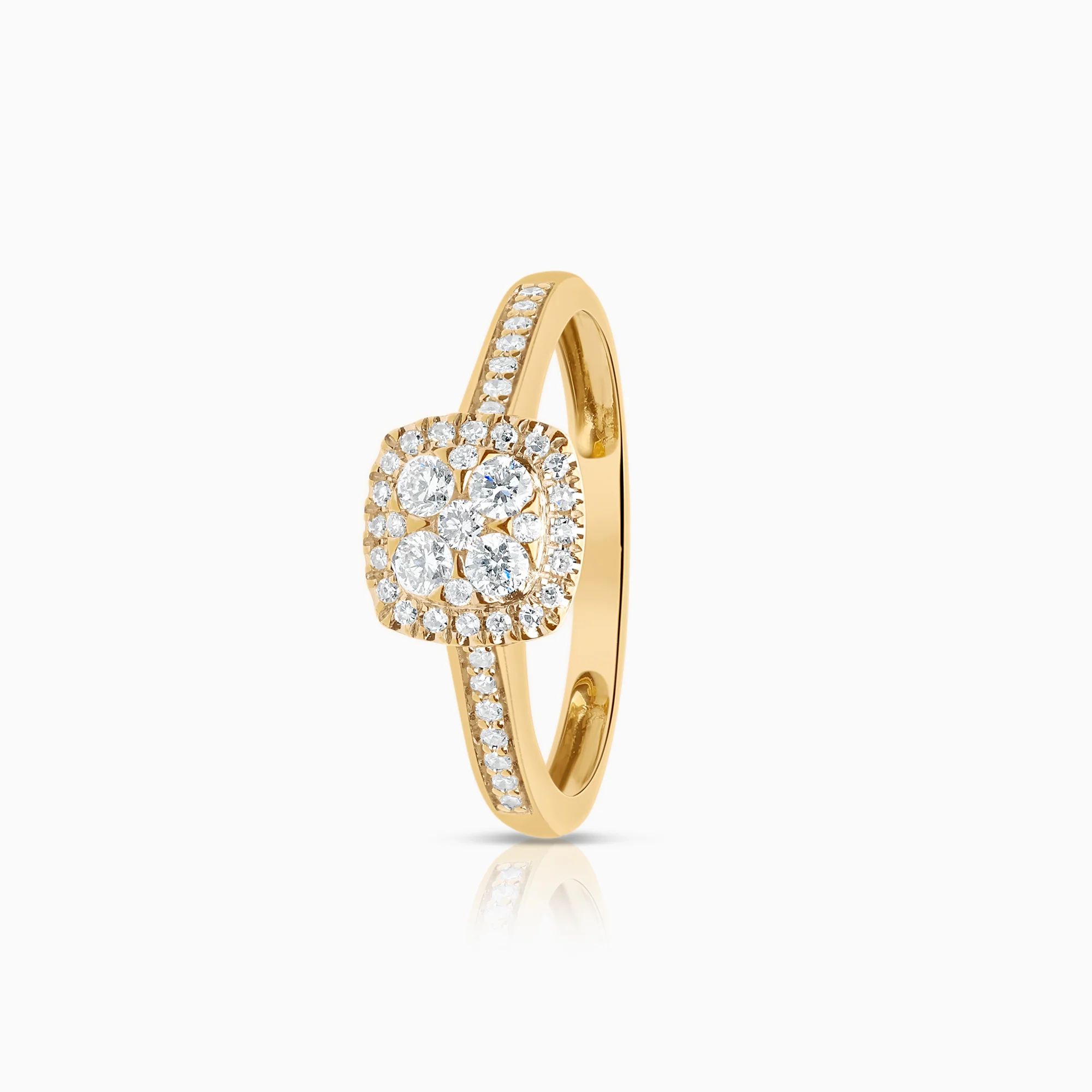 Side stone ring 0.25ct 18K gold