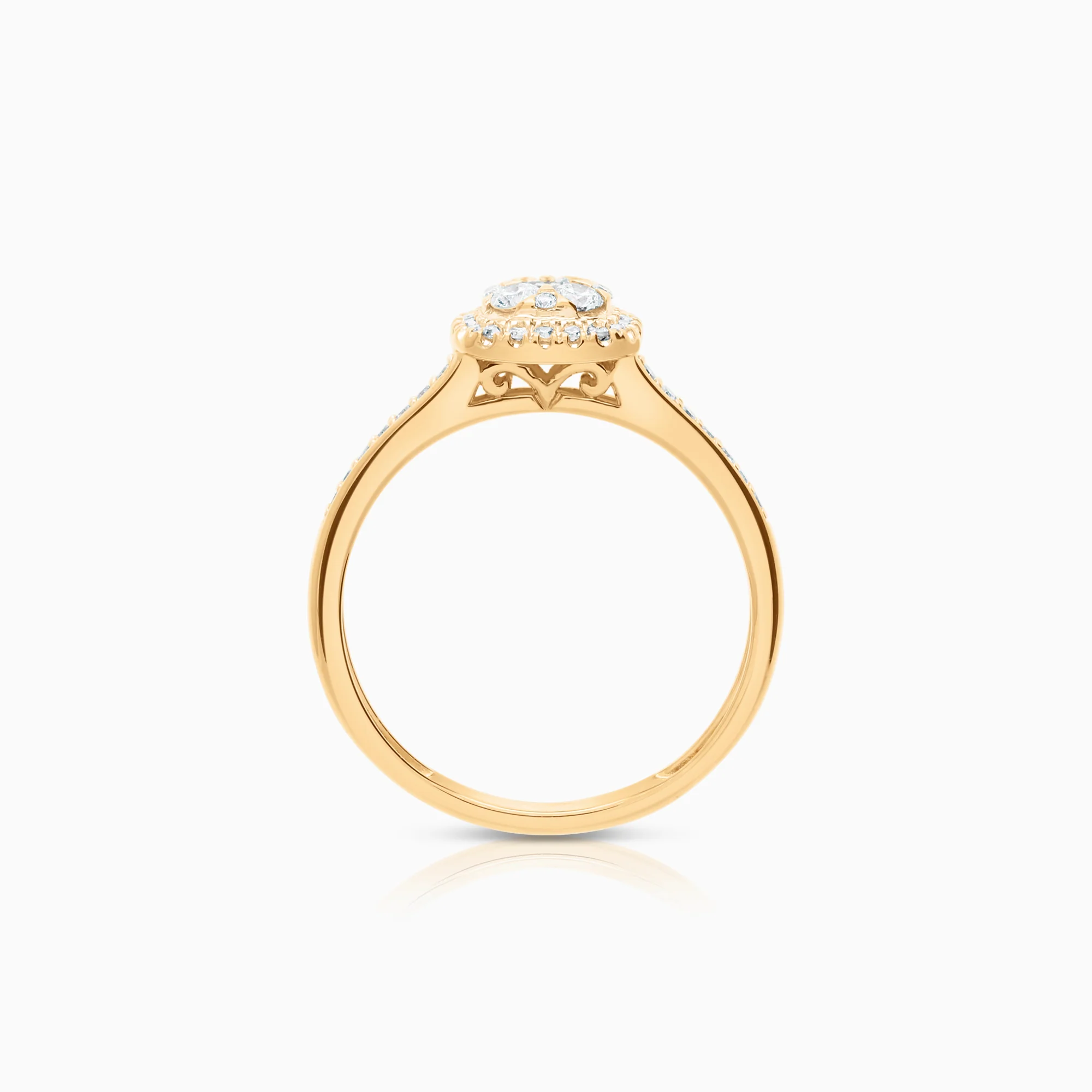 Side stone ring 0.25ct 18K gold - Image 2