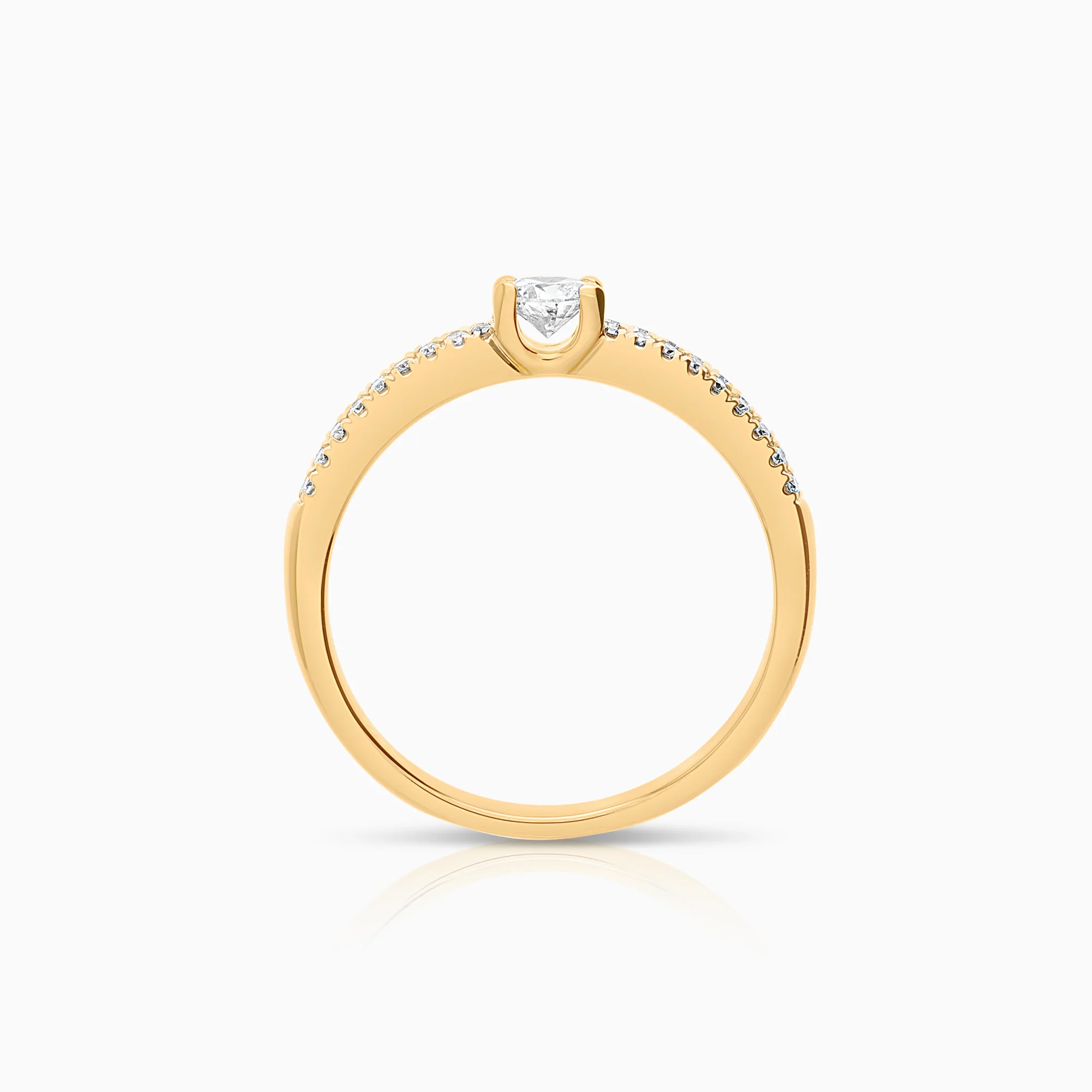 Side-stone ring 0.35ct 18K gold - Image 2