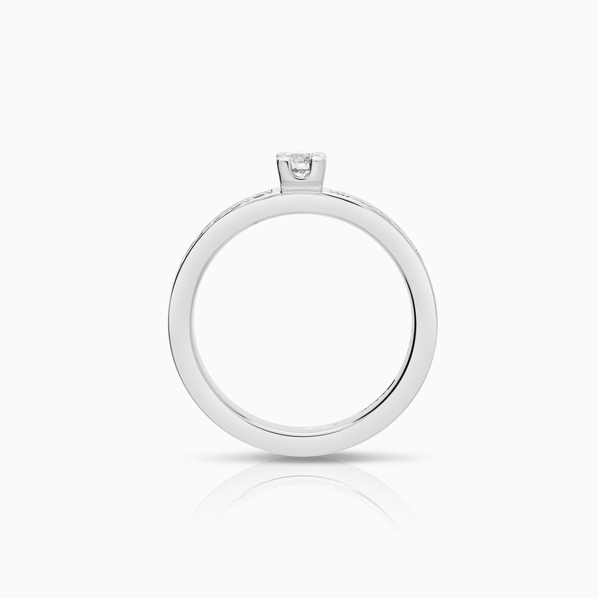 Side stone ring 0.35ct 18K white gold - Image 2