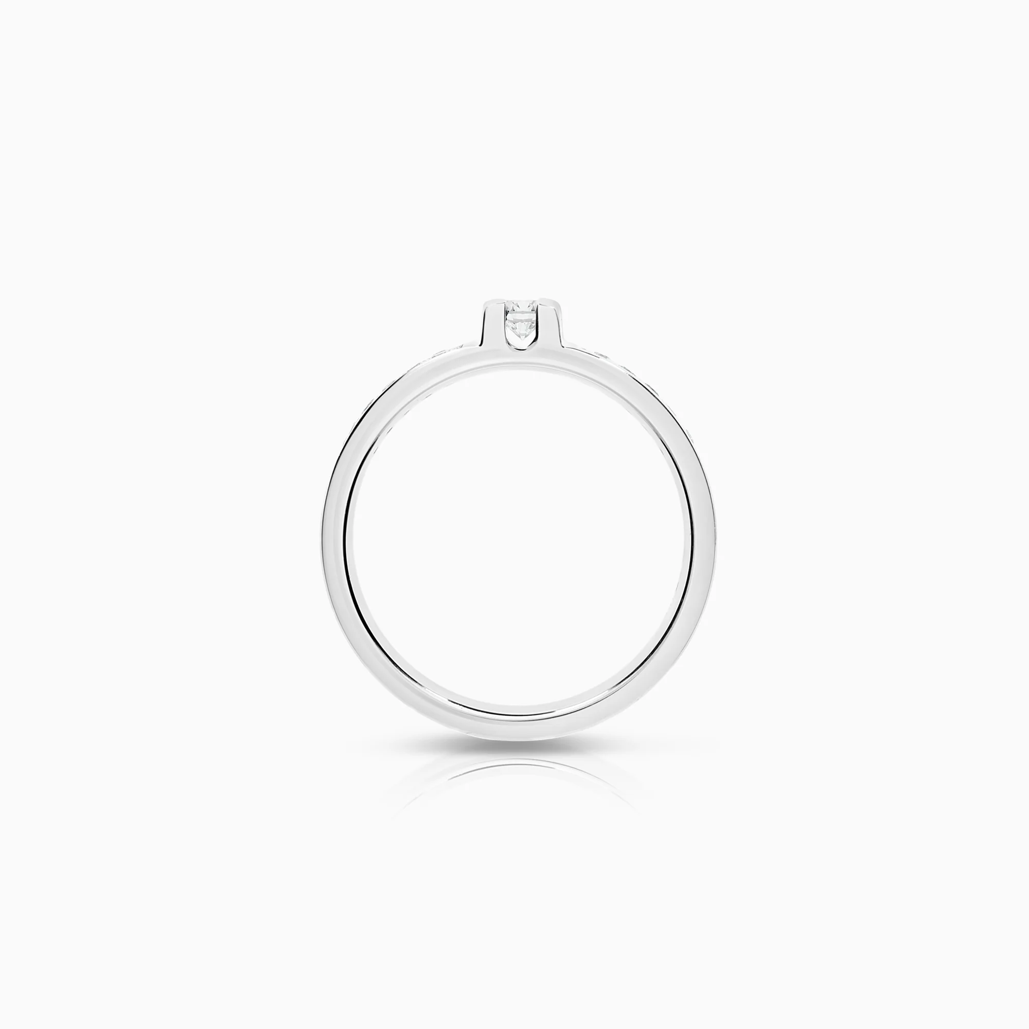 Side-stone ring 0.36ct 18K white gold - Image 2