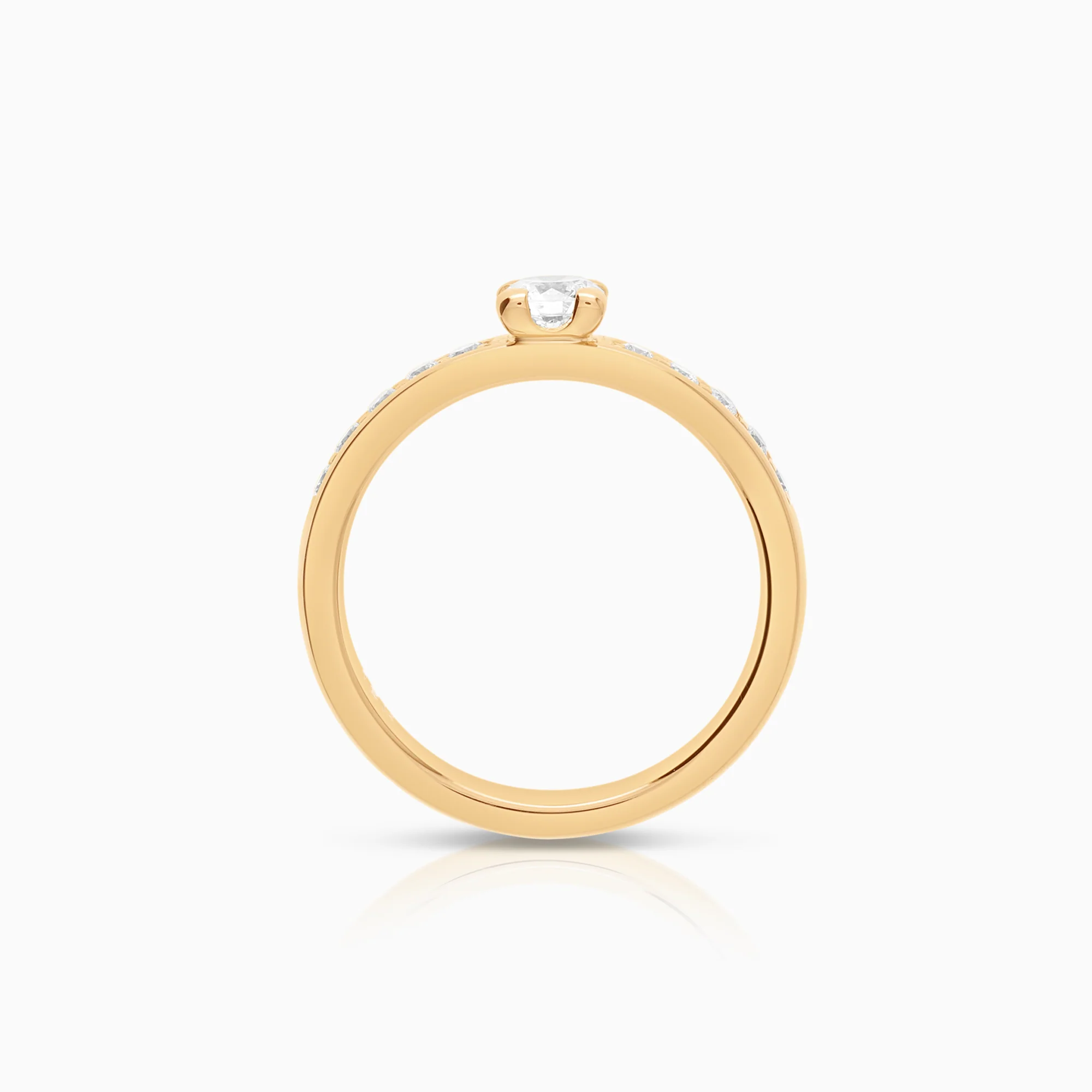 Side stone ring 0.45ct 18K gold - Image 2