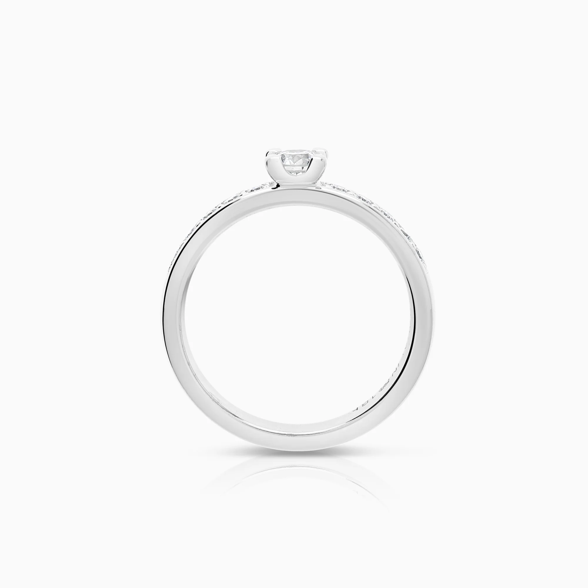 Side stone ring 0.45ct 18K white gold - Image 2