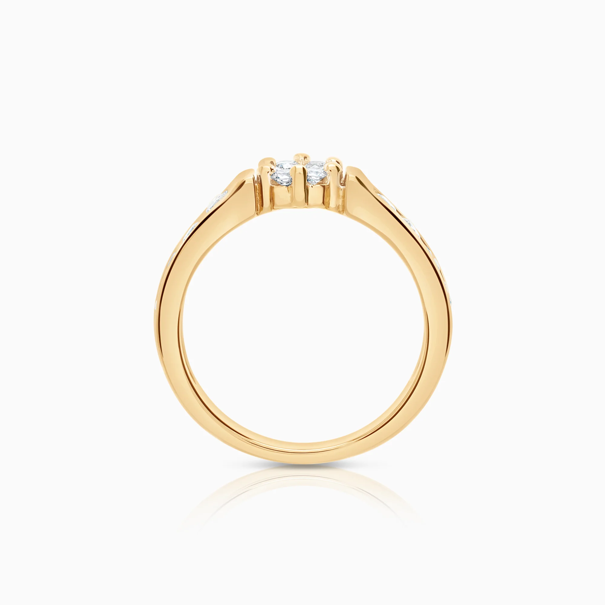 Side-stone ring 0.49ct 18K gold - Image 2