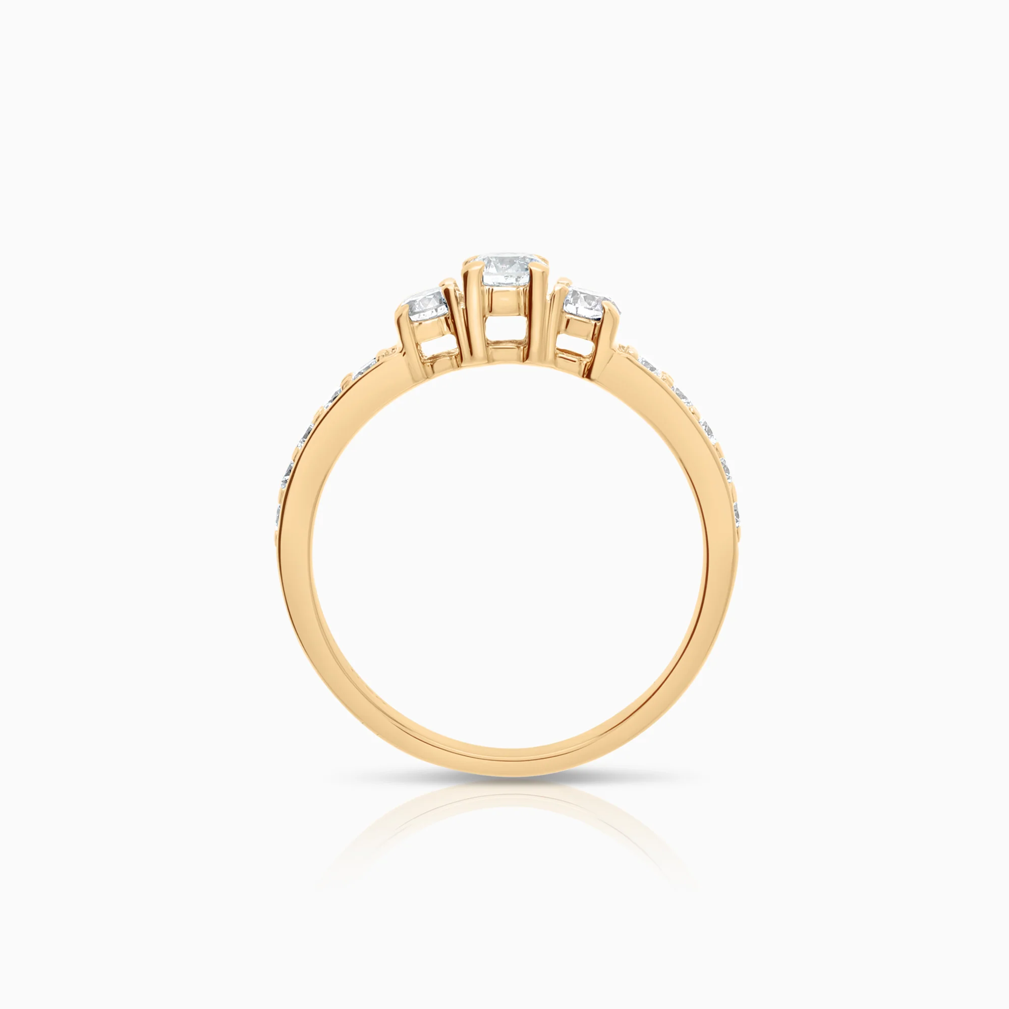 Side-stone ring 0.50ct 18K gold - Image 2