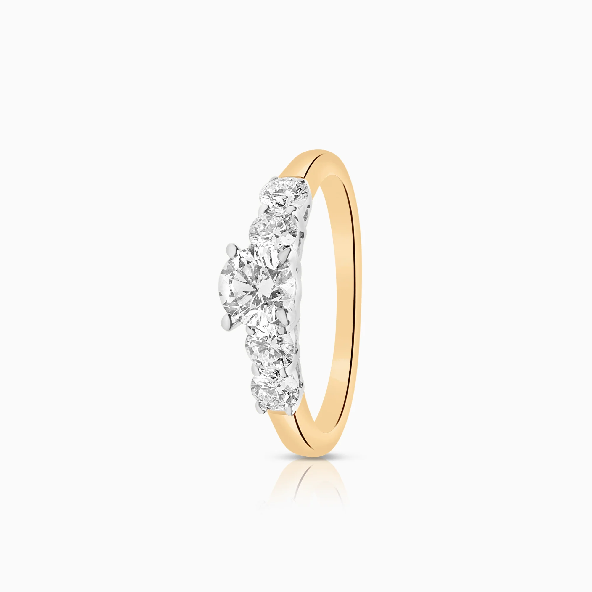 Side-stone ring 0.84ct 18K gold
