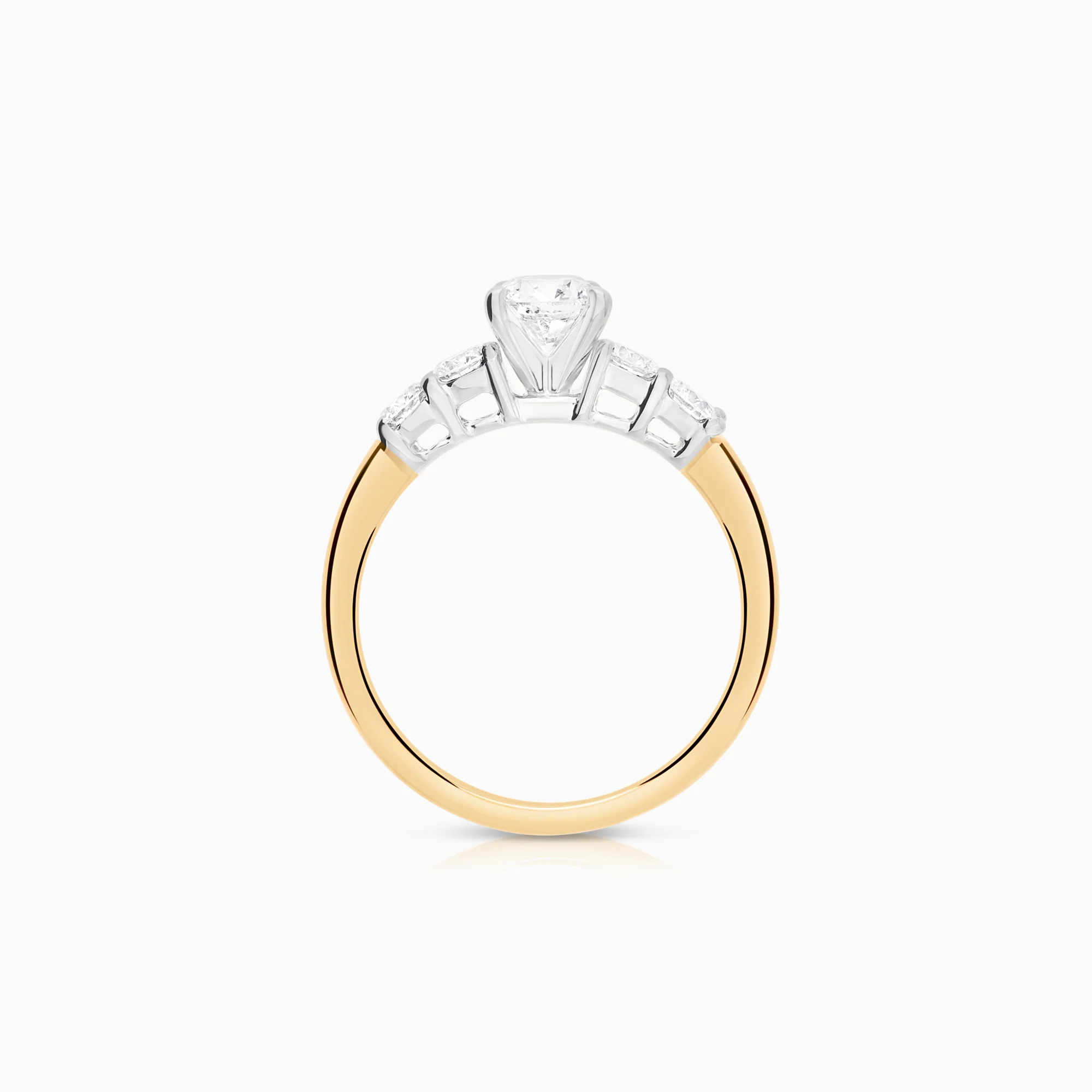 Side-stone ring 0.84ct 18K gold - Image 2