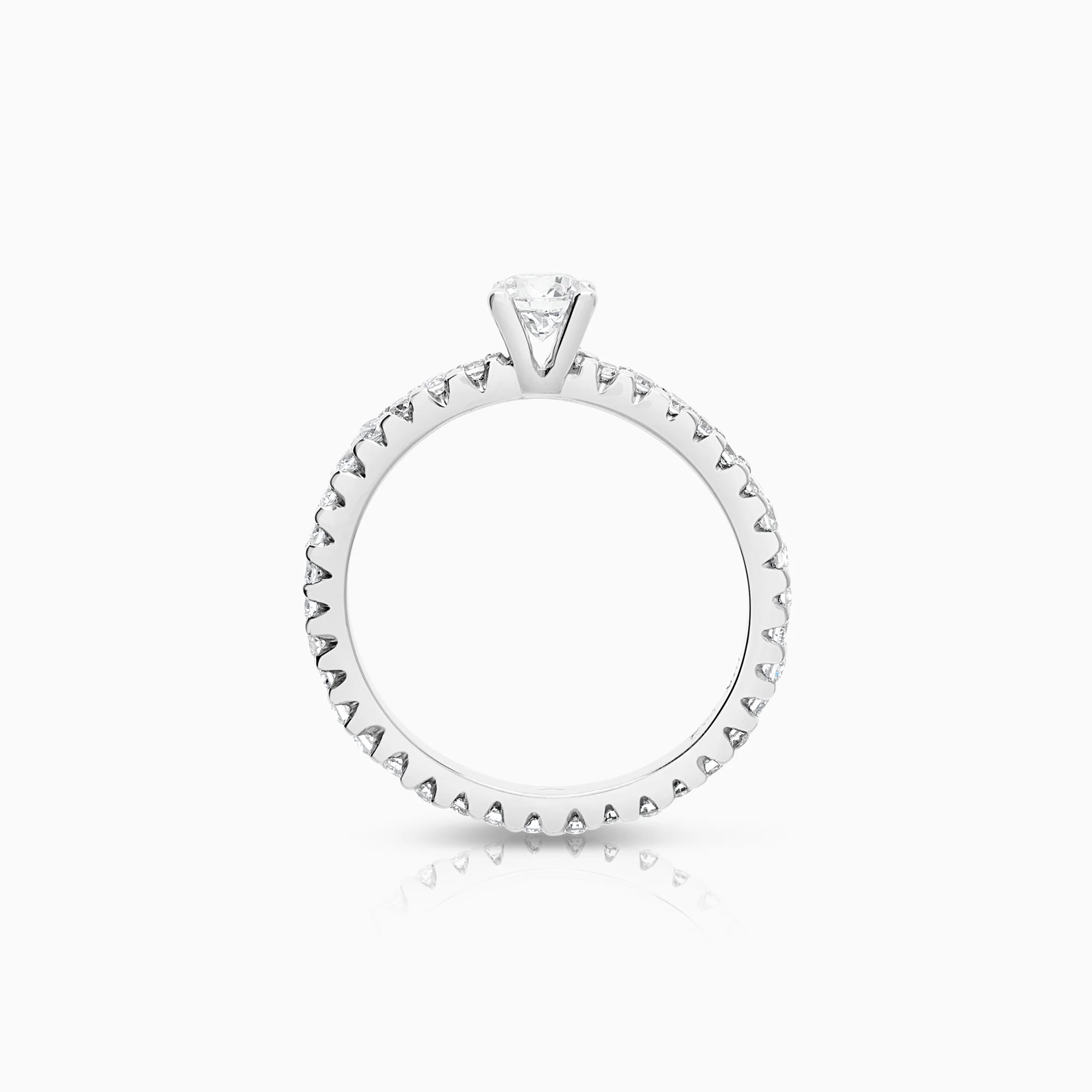 Side-stone ring 1.01ct 18K white gold - Image 2