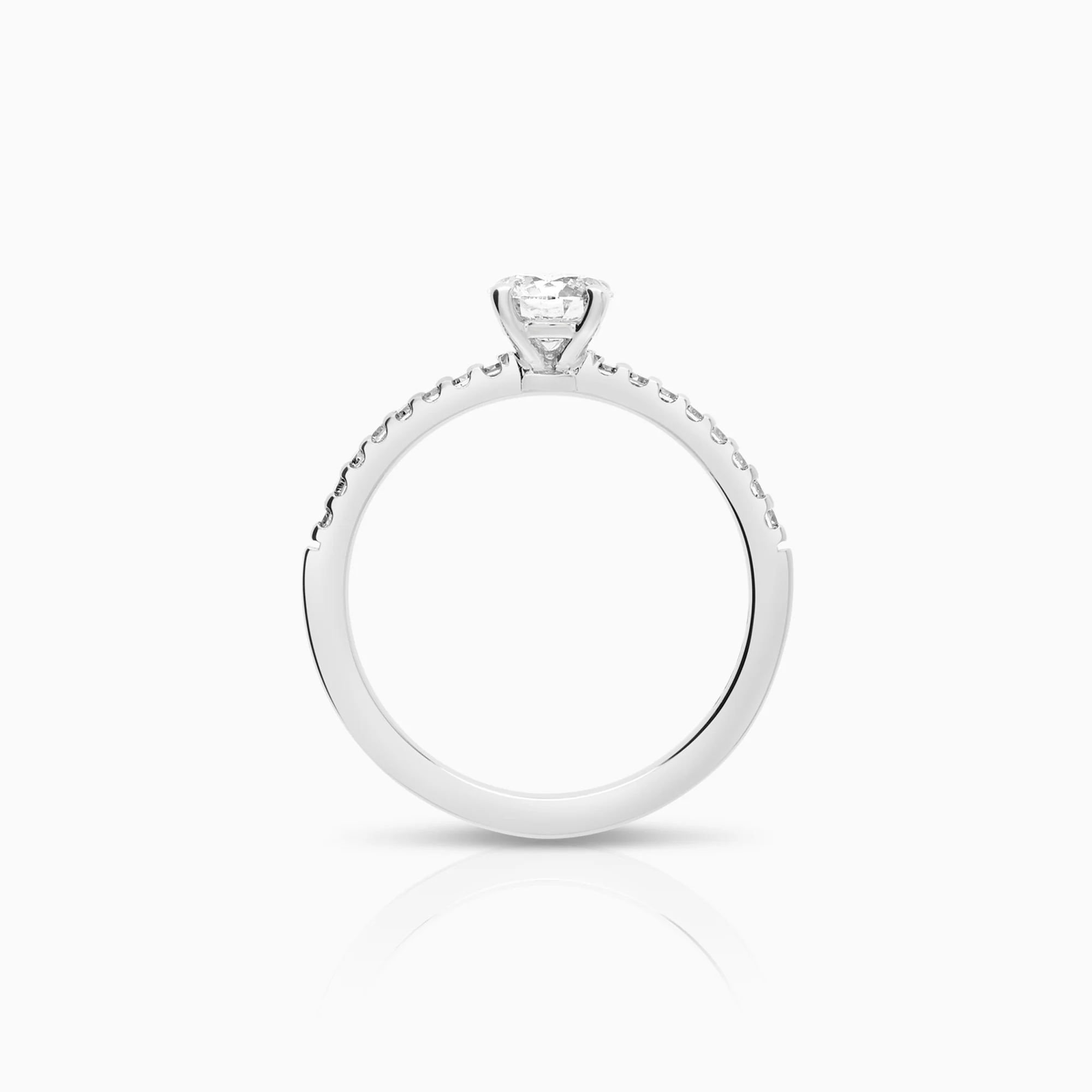 Side stone ring lab-grown diamonds 0.70ct 18K white gold - Image 2