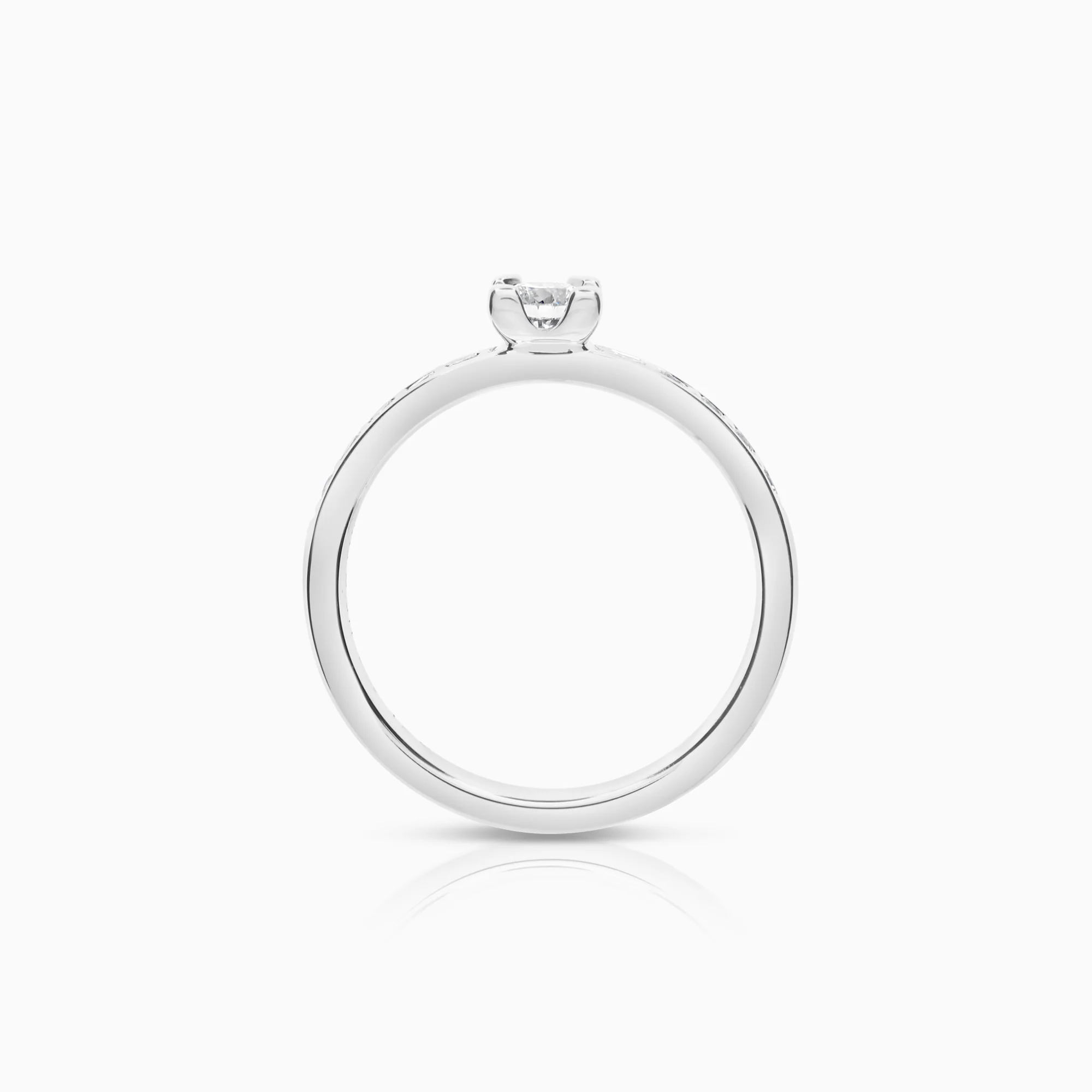 Side-stone ring Schalins 0.45ct 18K white gold - Image 2