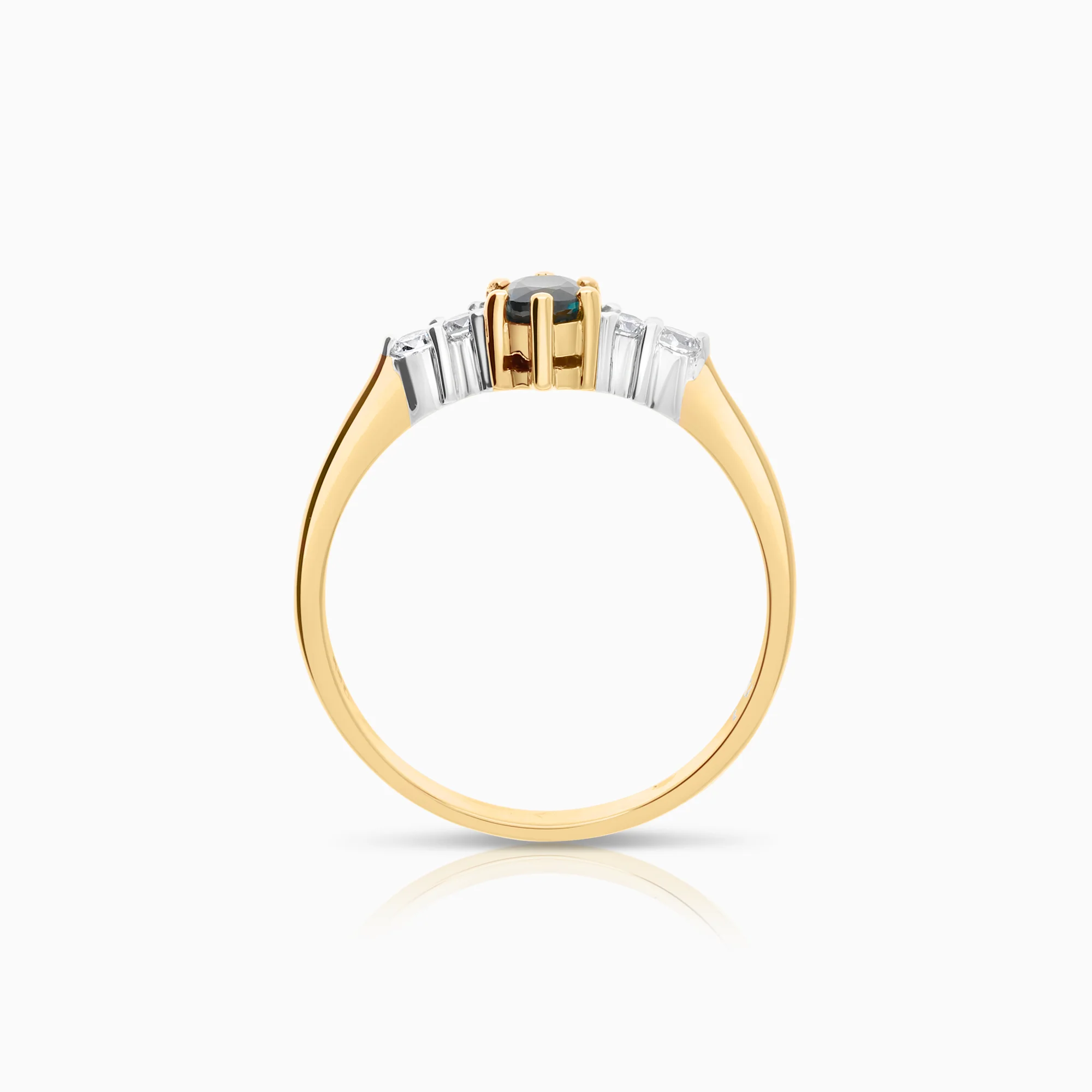Side stone ring 0.12ct 18K gold - Image 2