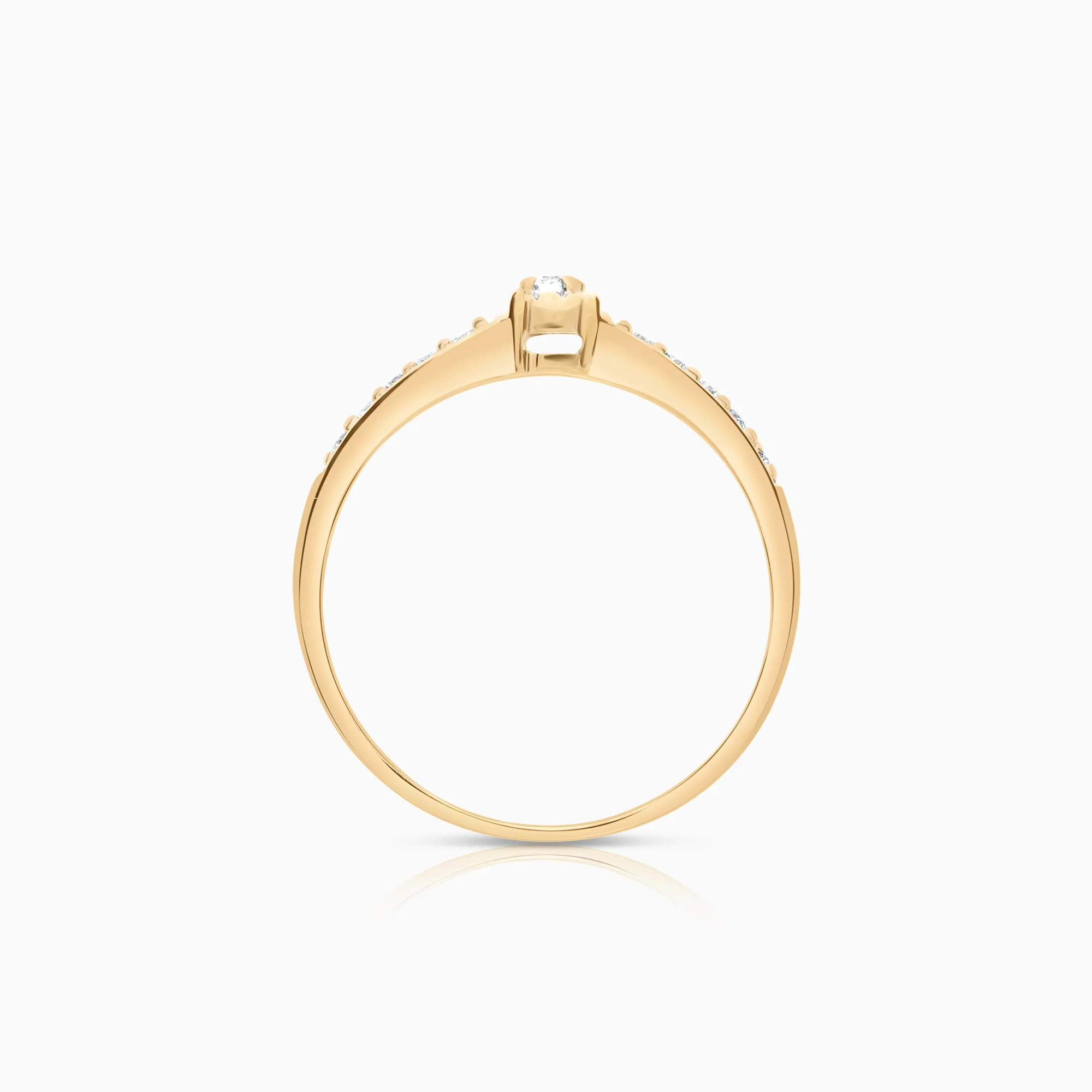Side stone ring 0.12ct 18K gold - Image 2