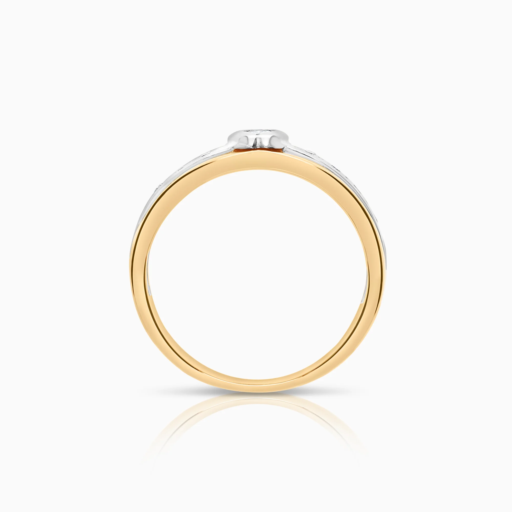 Side stone ring 0.15ct 18K gold - Image 2