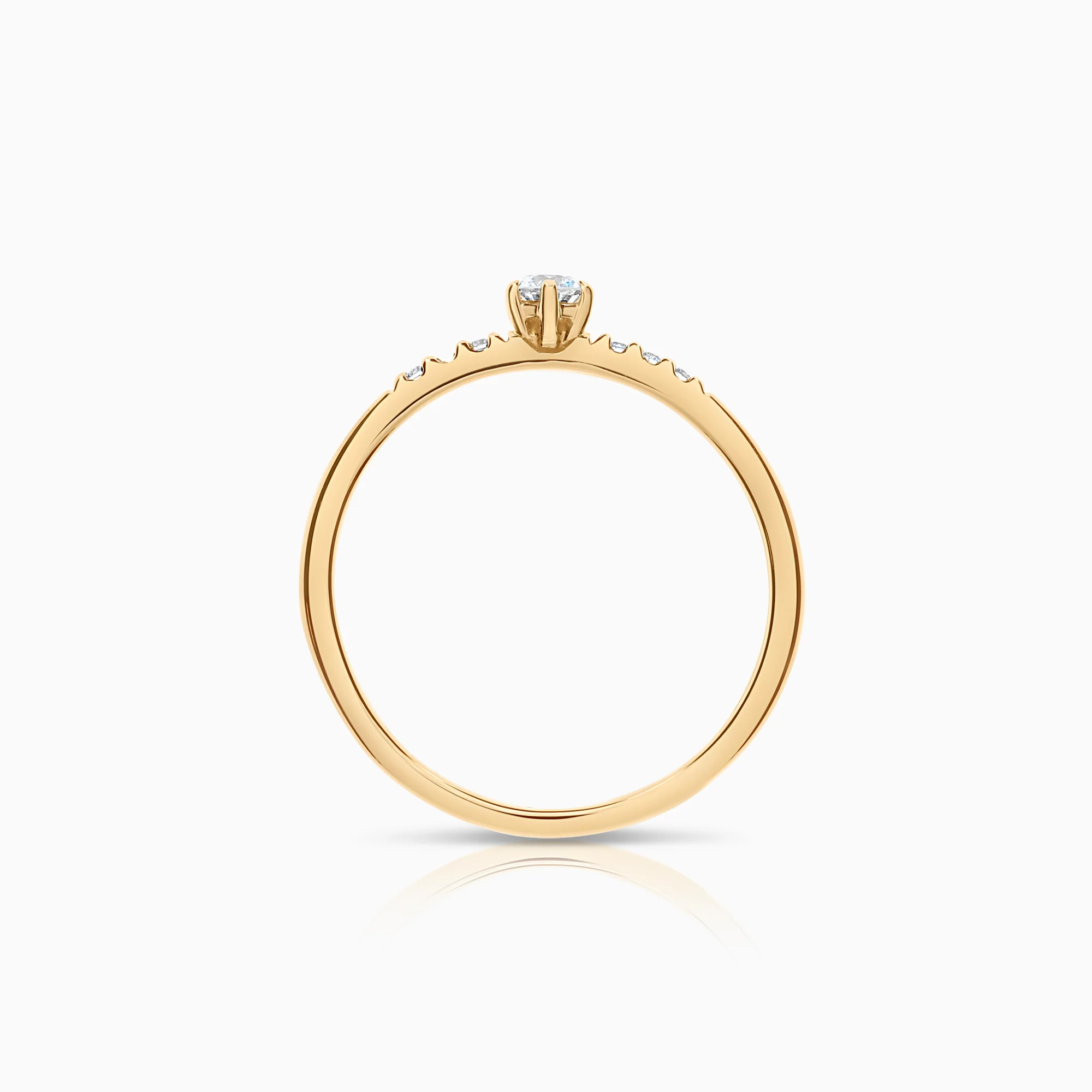 Side stone ring 0.15ct 18K gold - Image 2