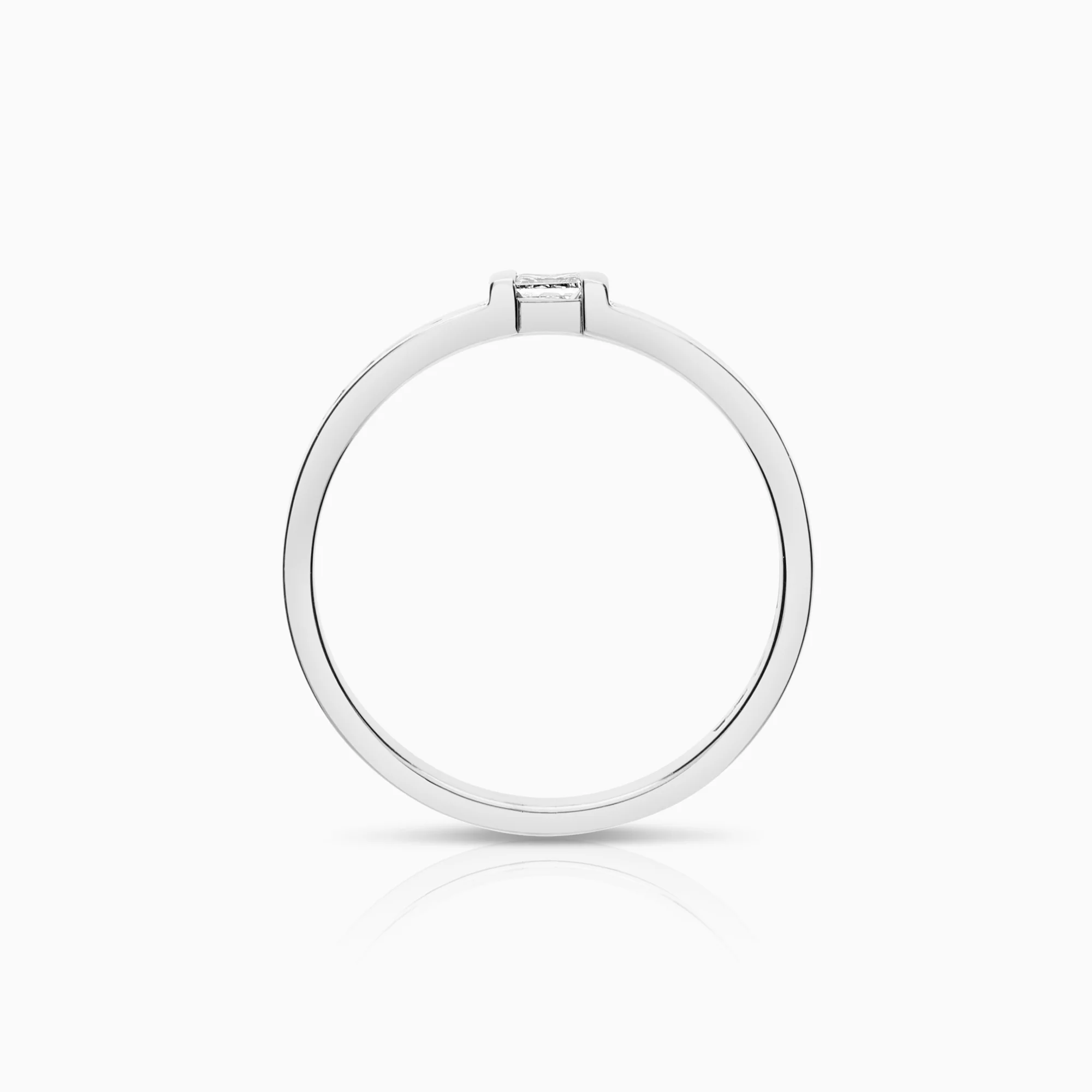 Side stone ring 0.23ct 18K white gold - Image 2