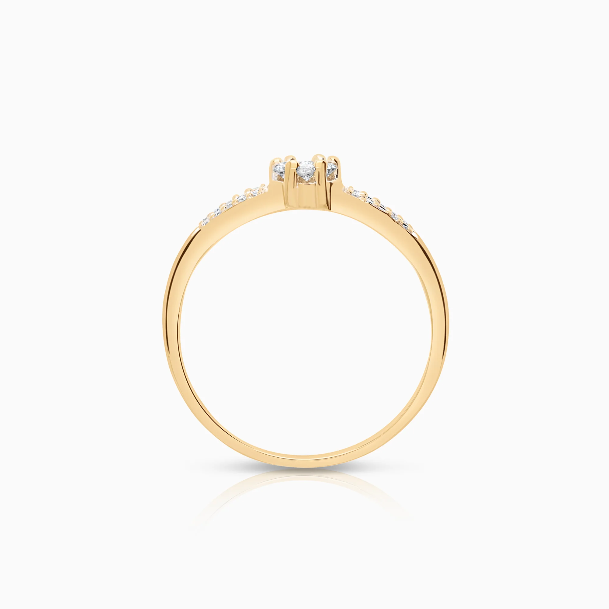 Side stone ring 0.25ct 18K gold - Image 2