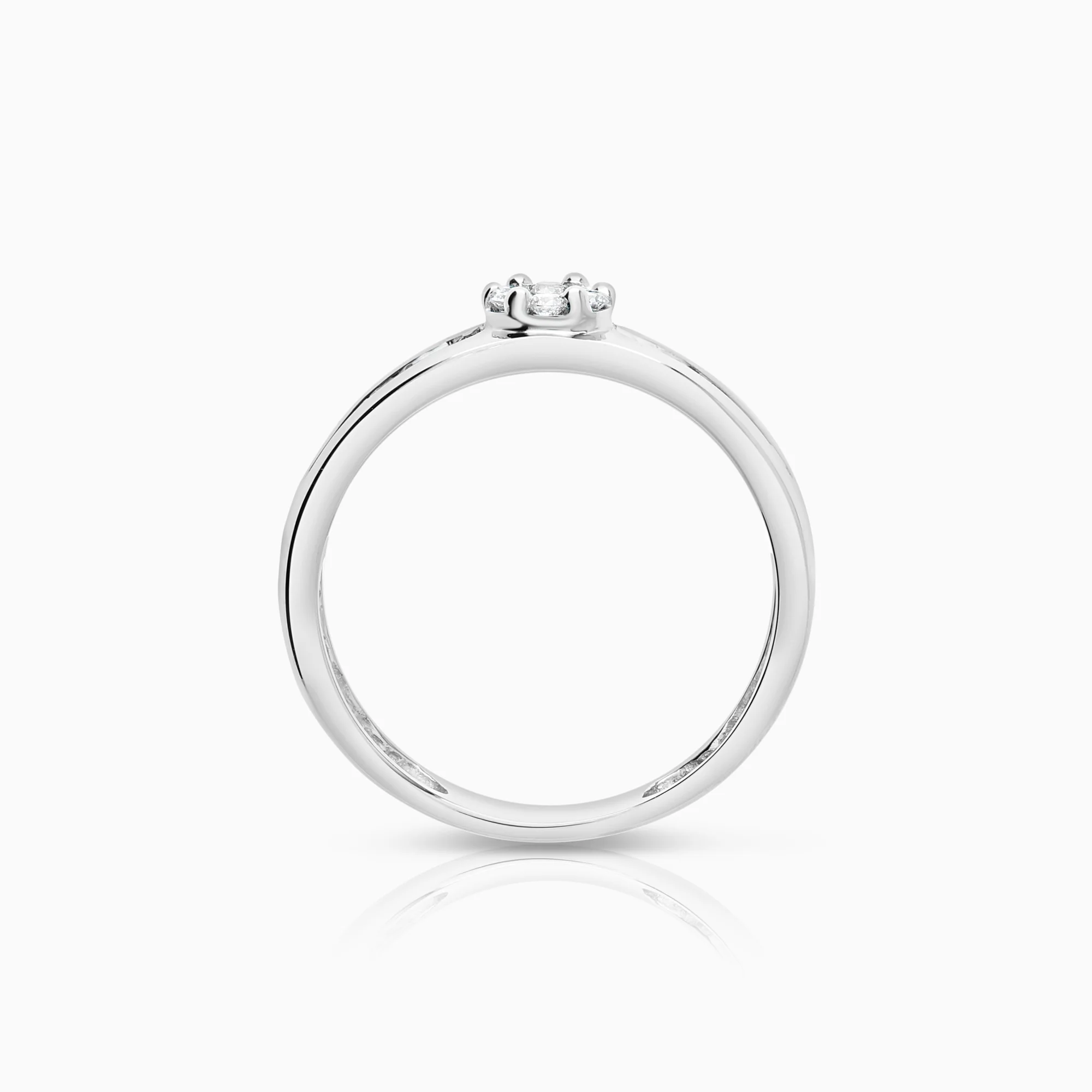 Side-stone ring 0.25ct 18K white gold - Image 2