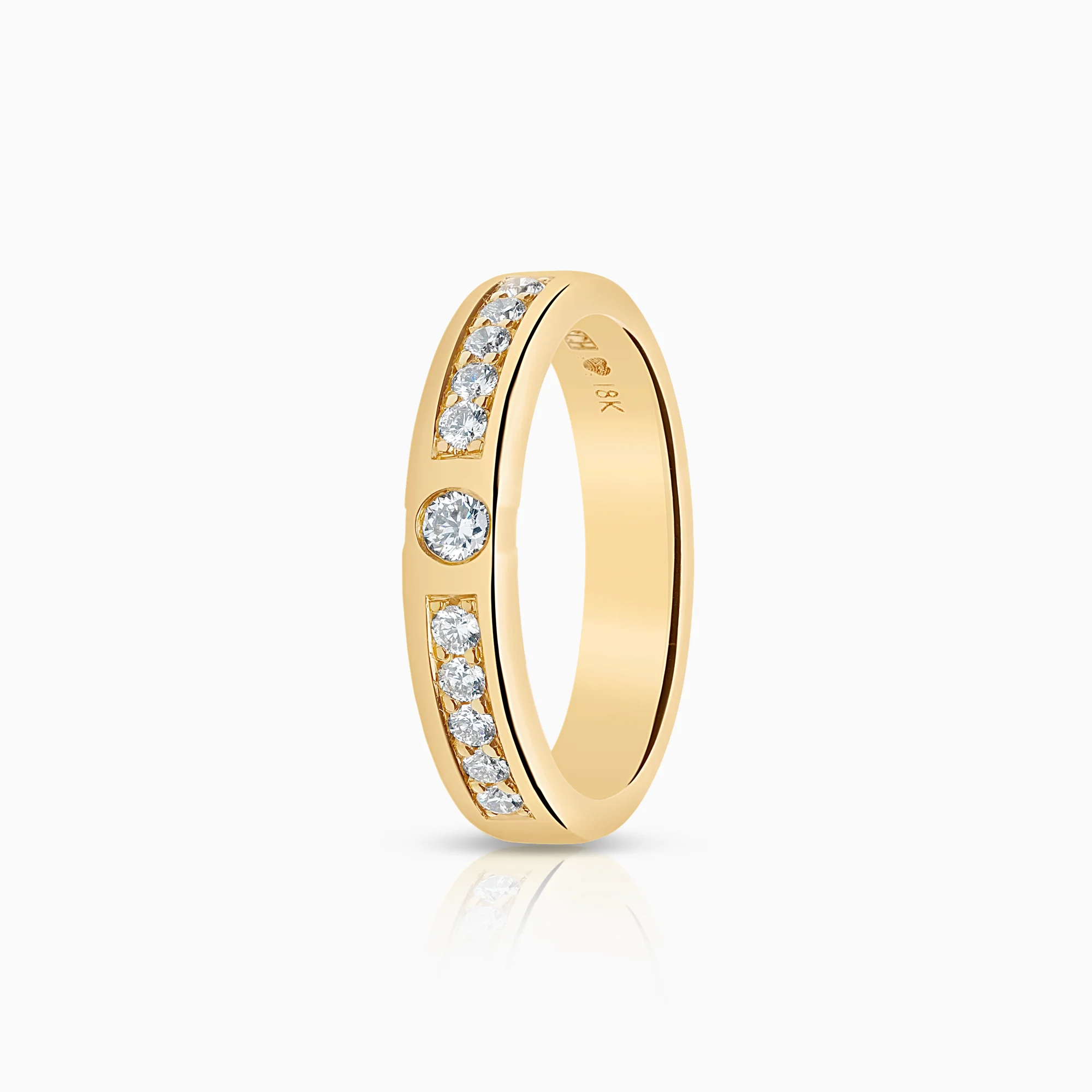 Side stone ring 0.27ct 18K white gold