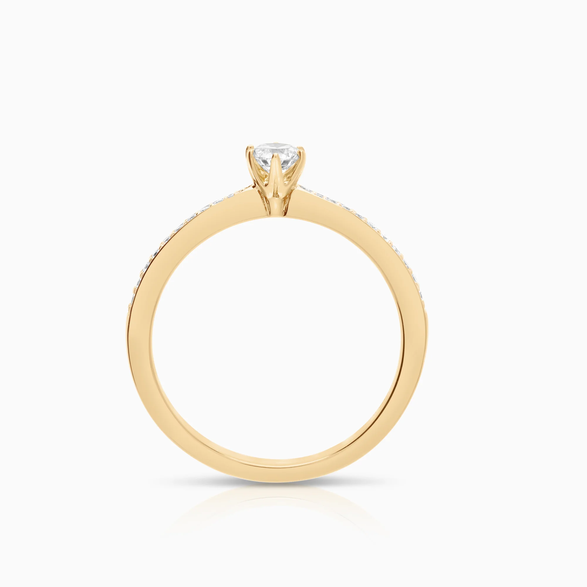 Side stone ring 0.28ct 18K gold - Image 2