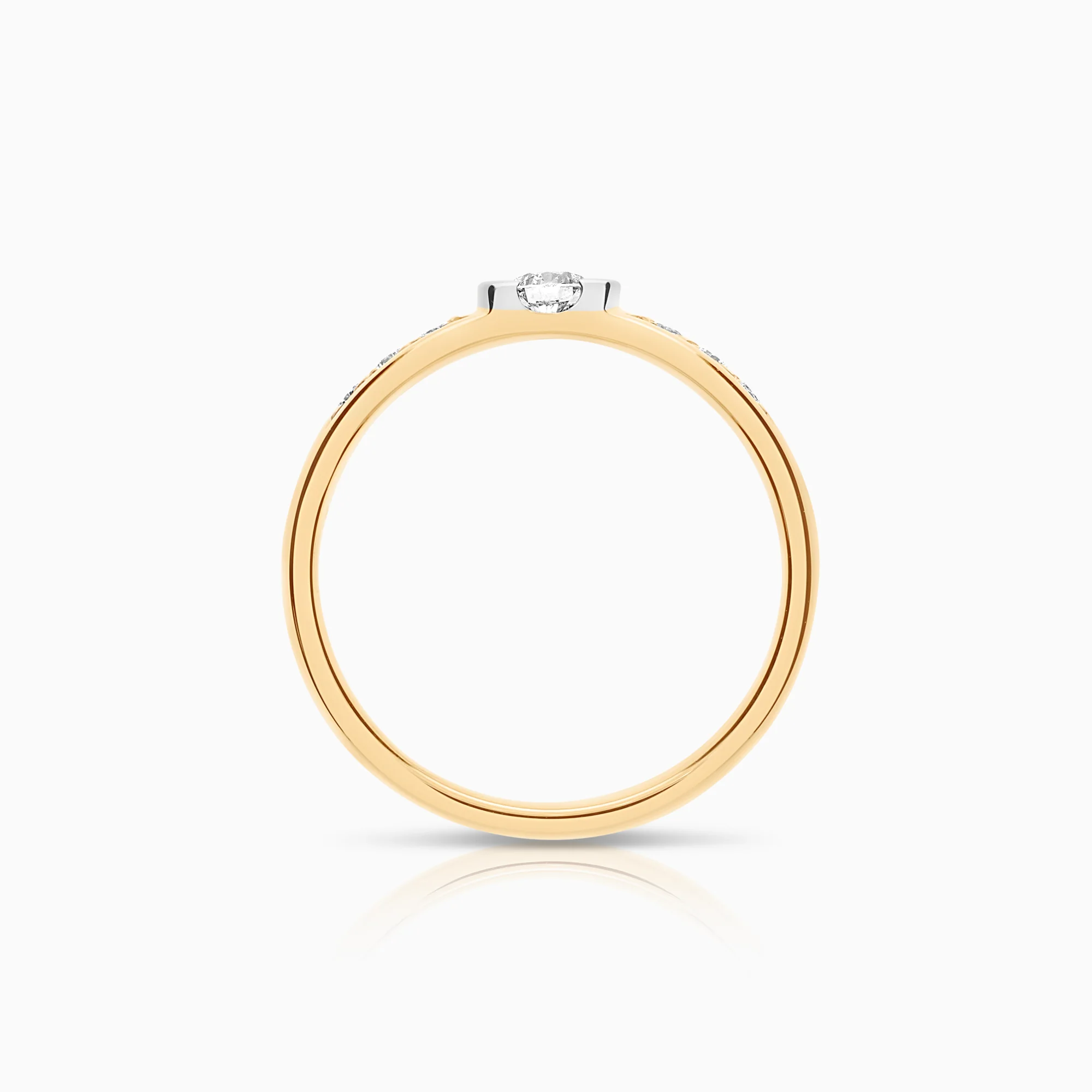 Side stone ring 0.28ct 18K gold - Image 2